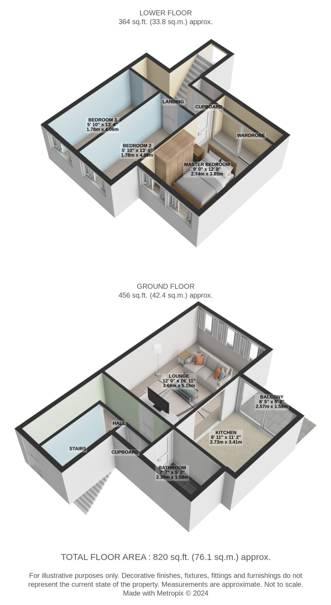 3 bed flat to rent in Hillpark Drive, Glasgow - Property floorplan