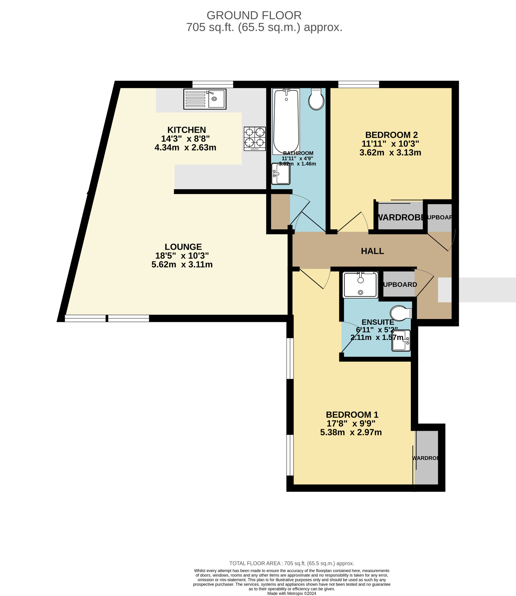 2 bed flat for sale in McPhail Street, Glasgow - Property floorplan