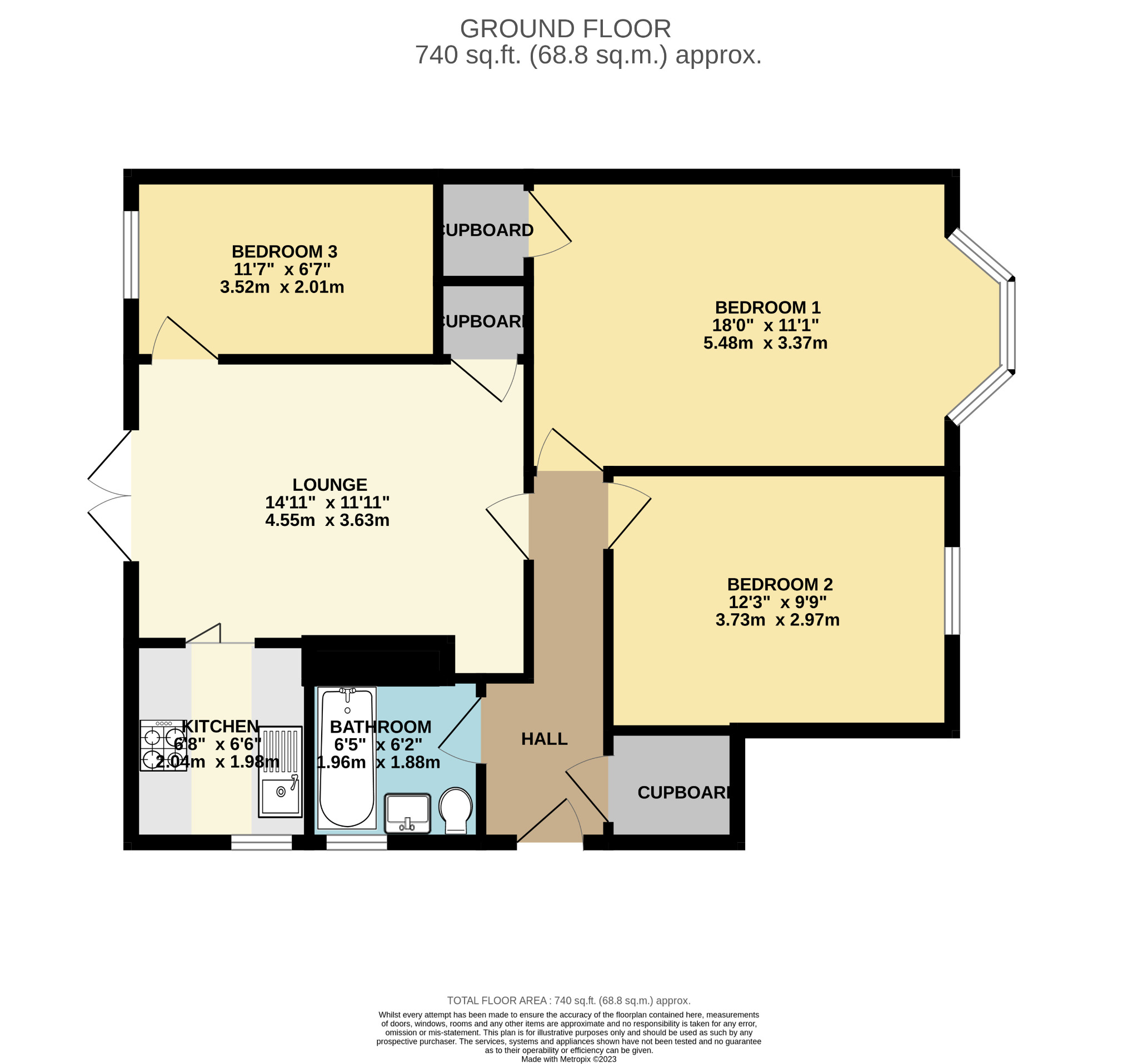 3 bed ground floor flat to rent in Mosspark Drive, Glasgow - Property Floorplan