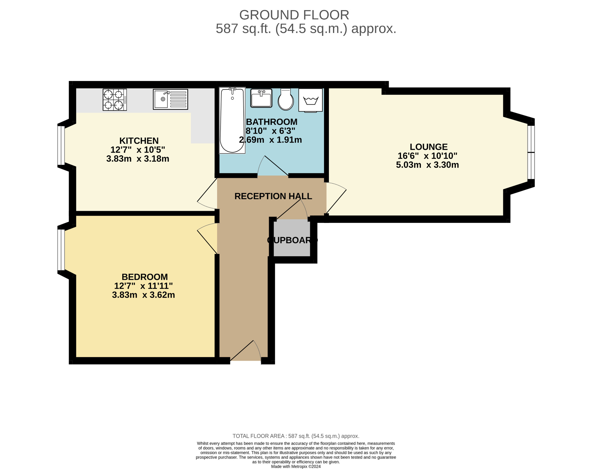 1 bed flat for sale in Calder Street - Property Floorplan