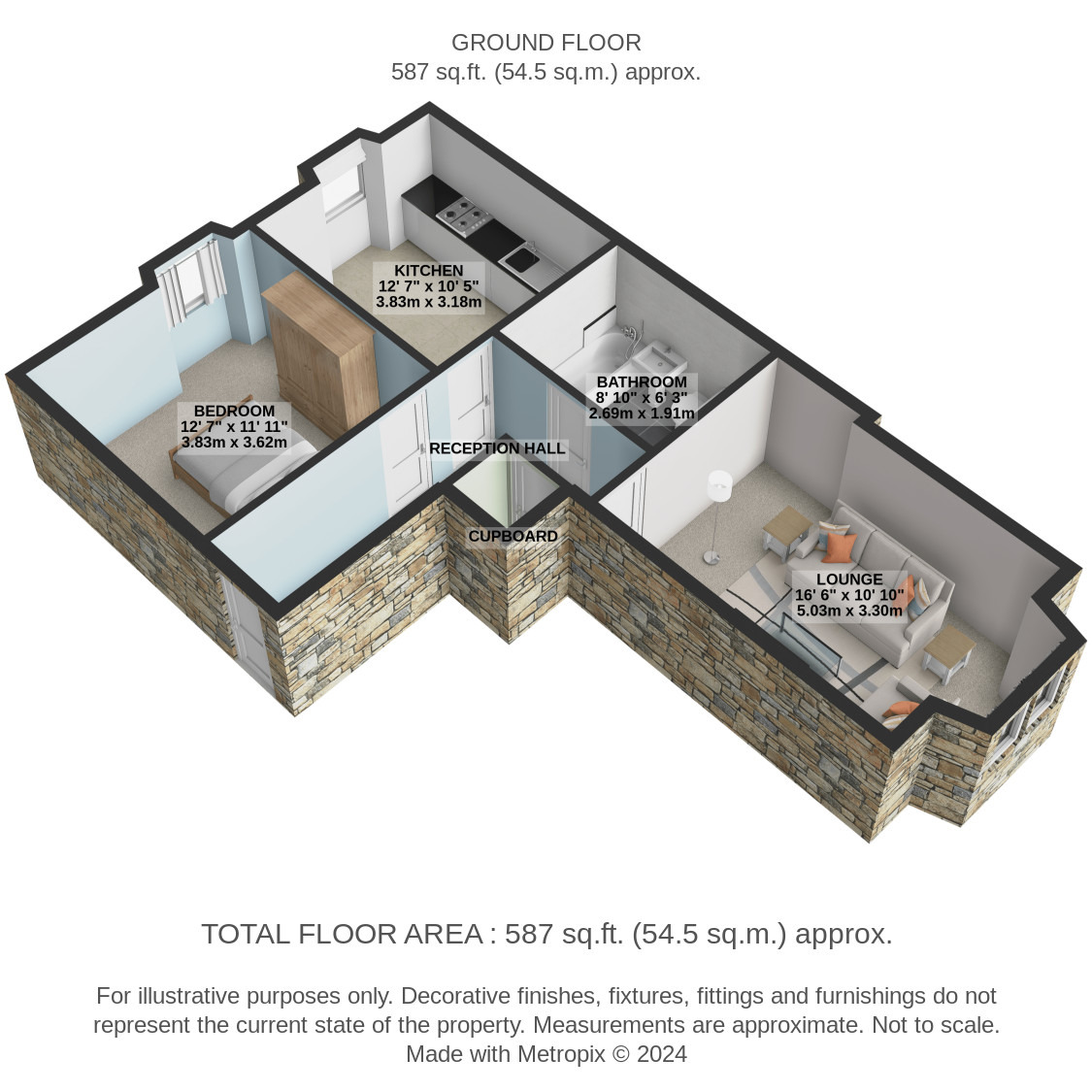 1 bed flat for sale in Calder Street - Property Floorplan