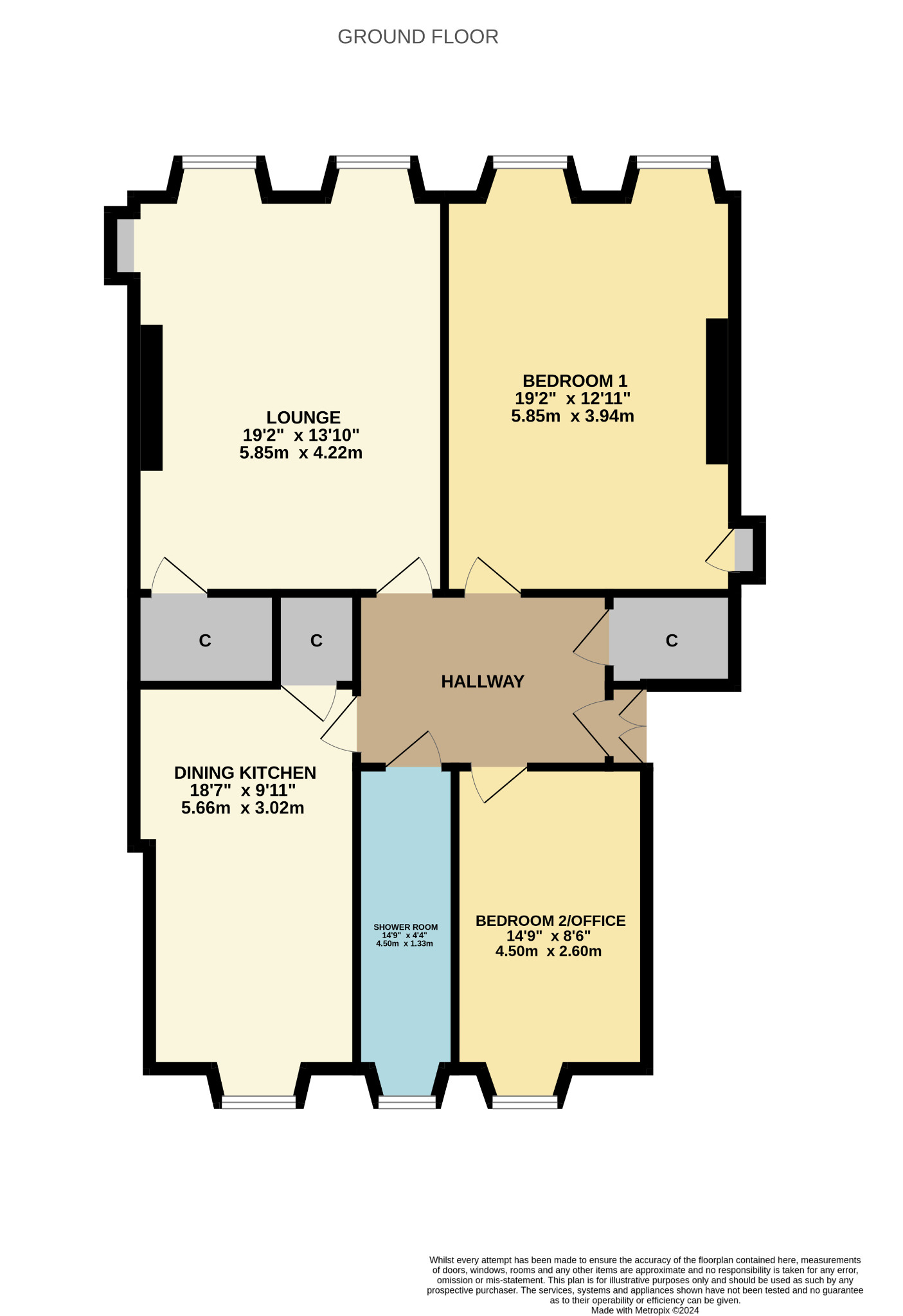 2 bed flat to rent in White Street, Glasgow - Property Floorplan