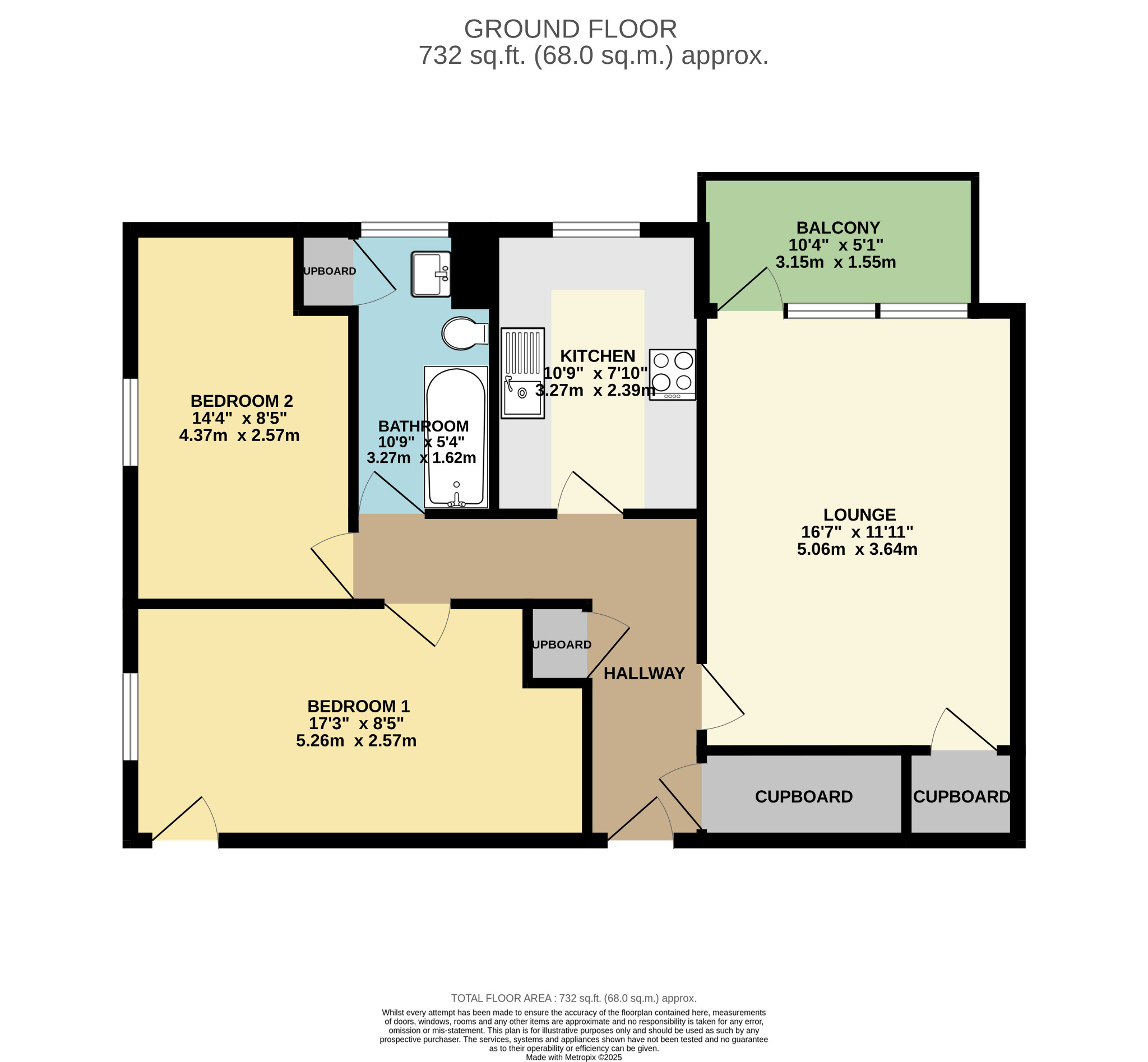 2 bed flat for sale in Dougrie Place, Glasgow - Property Floorplan