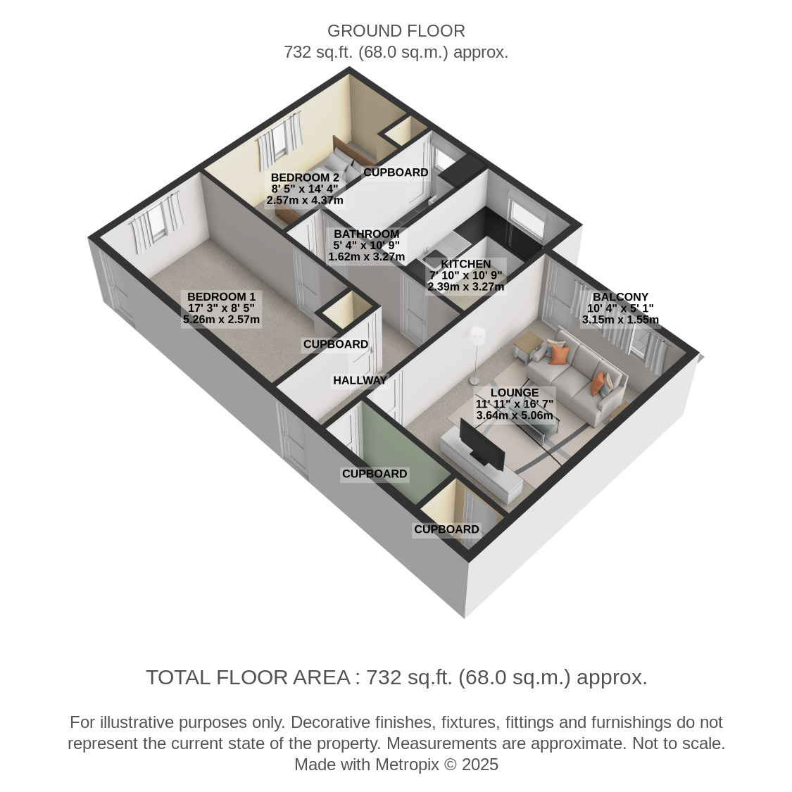 2 bed flat for sale in Dougrie Place, Glasgow - Property Floorplan