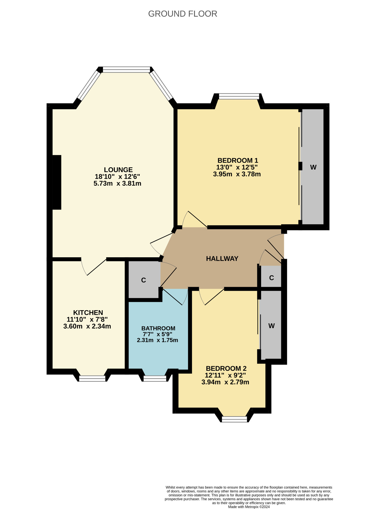 2 bed flat to rent in Riverford Road, Glasgow - Property Floorplan