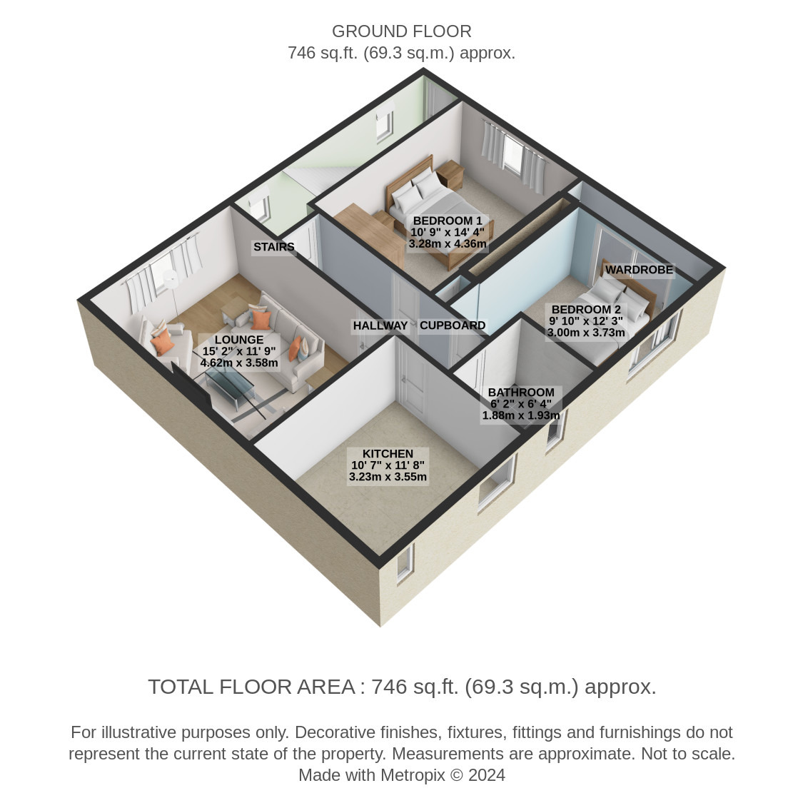 2 bed flat for sale in Muirhouse Avenue, Wishaw - Property floorplan