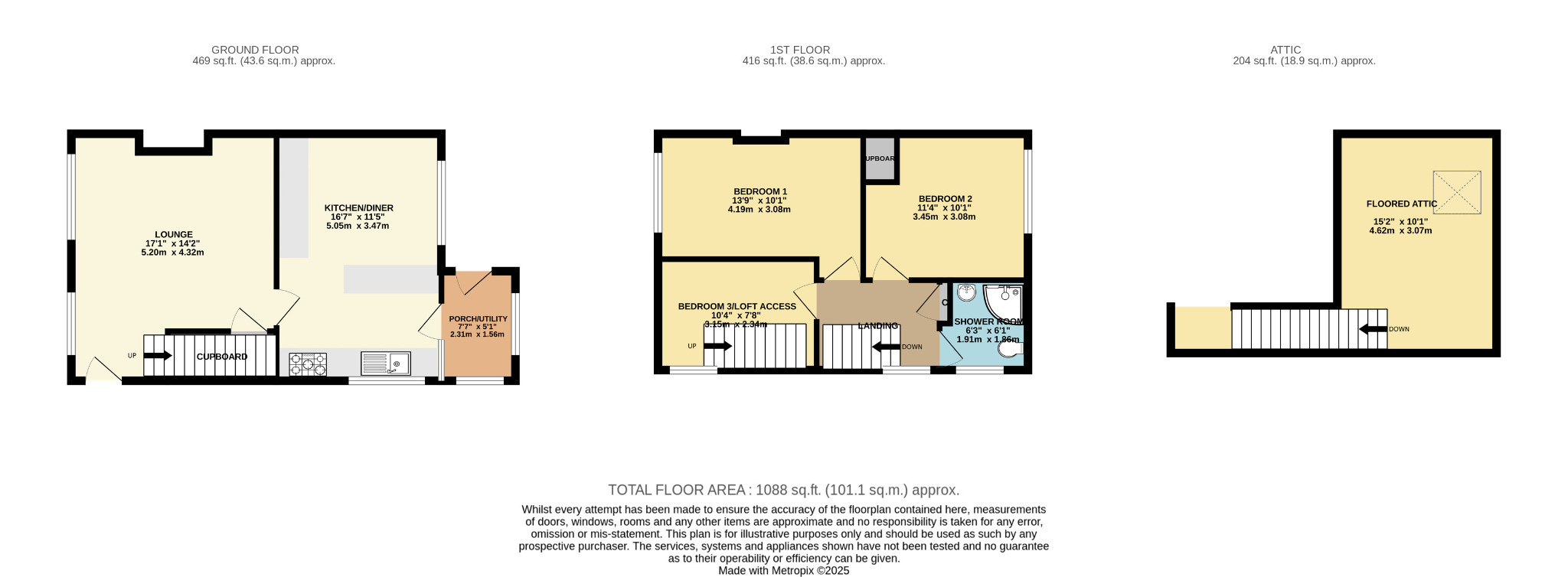 2 bed end of terrace house for sale in Crookstonhill Path, Glasgow - Property Floorplan
