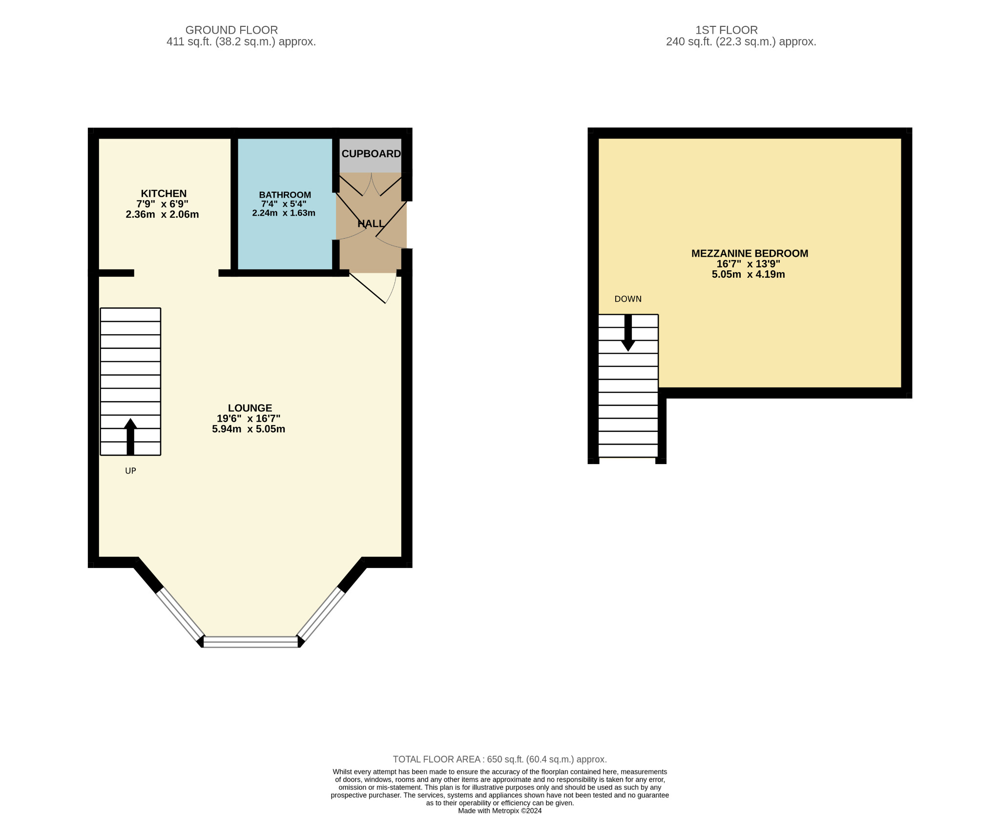 1 bed studio flat for sale in Crown Gardens, Glasgow - Property Floorplan