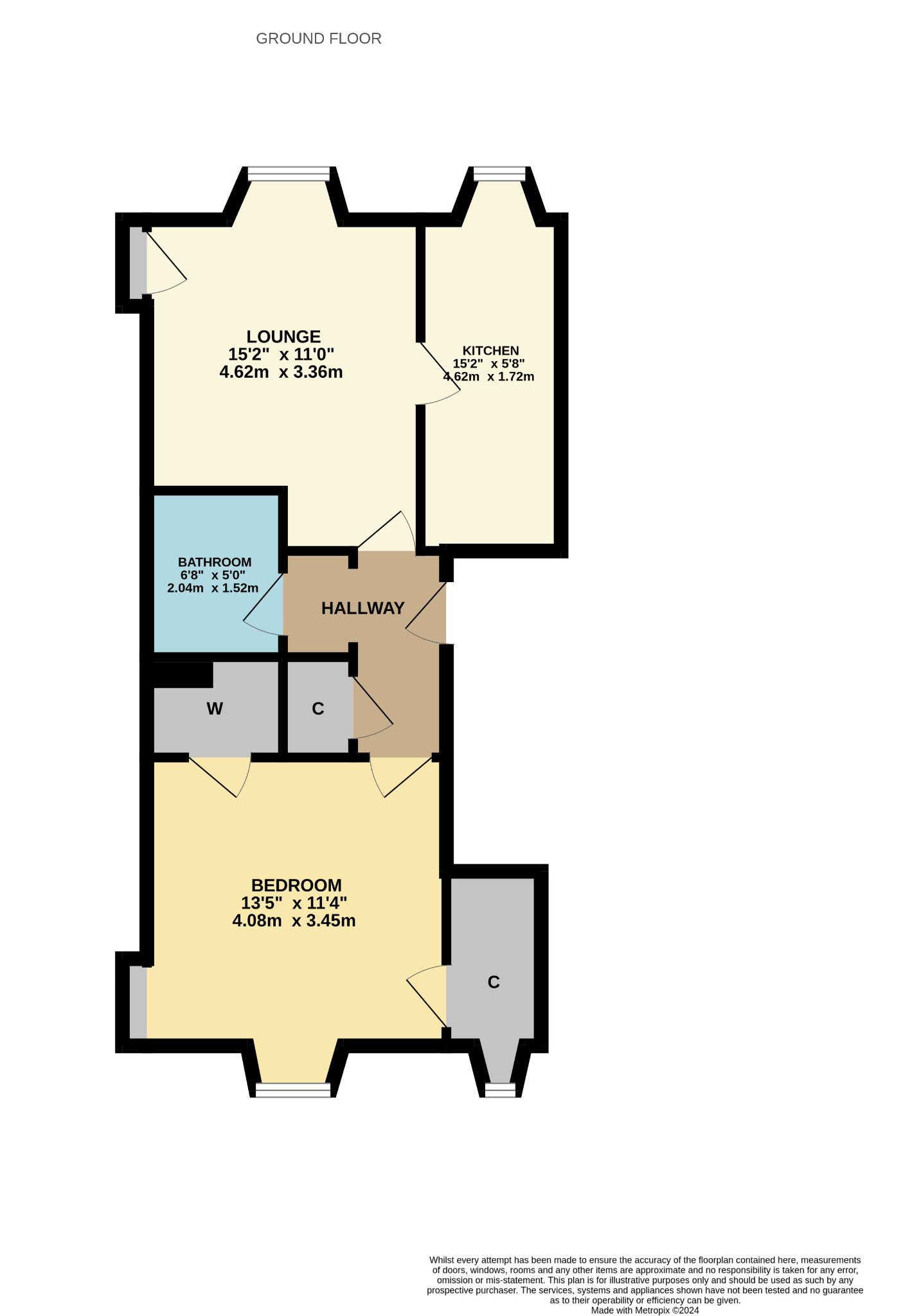 1 bed flat to rent in Main Street, Glasgow - Property floorplan