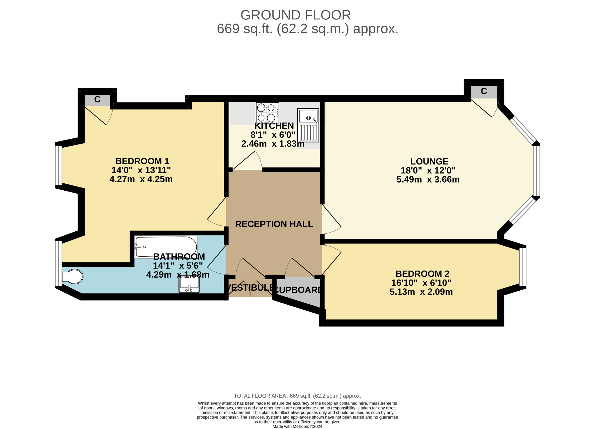 2 bed flat for sale in Overdale Gardens - Property Floorplan