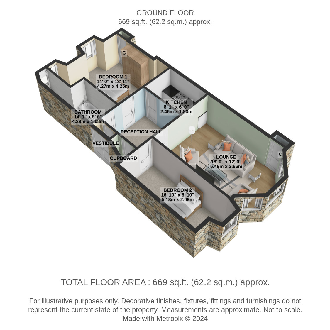 2 bed flat for sale in Overdale Gardens - Property Floorplan