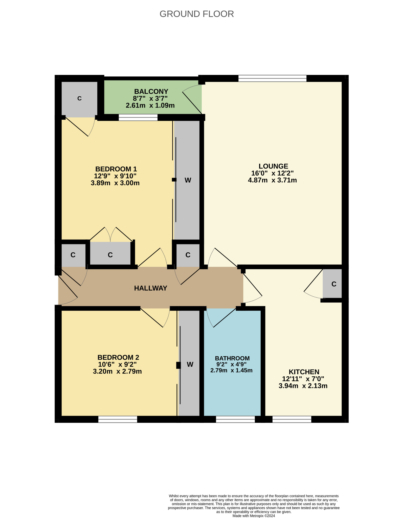 2 bed flat for sale in Archerhill Terrace - Property Floorplan