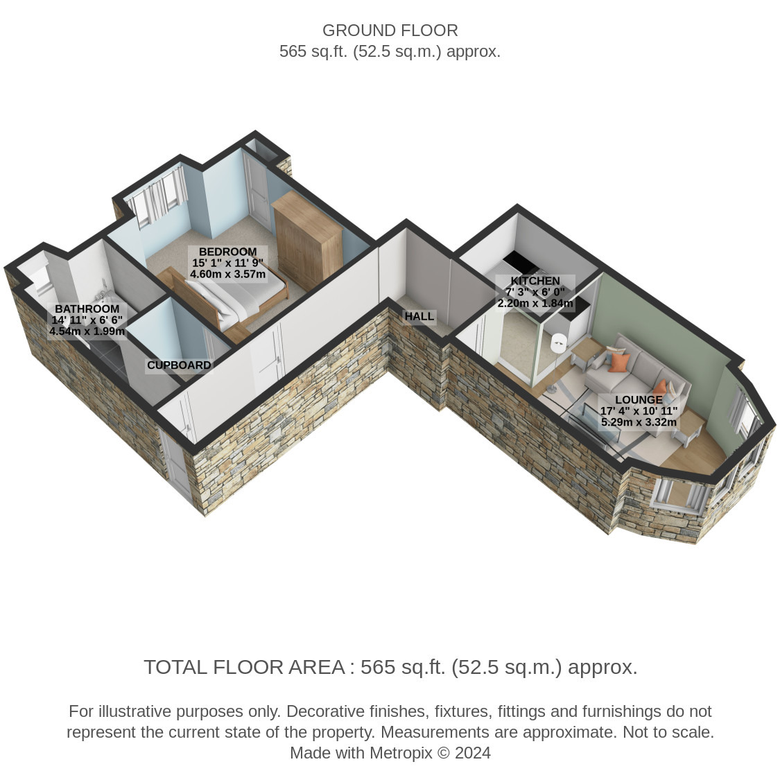 1 bed flat for sale in Overdale Street - Property Floorplan