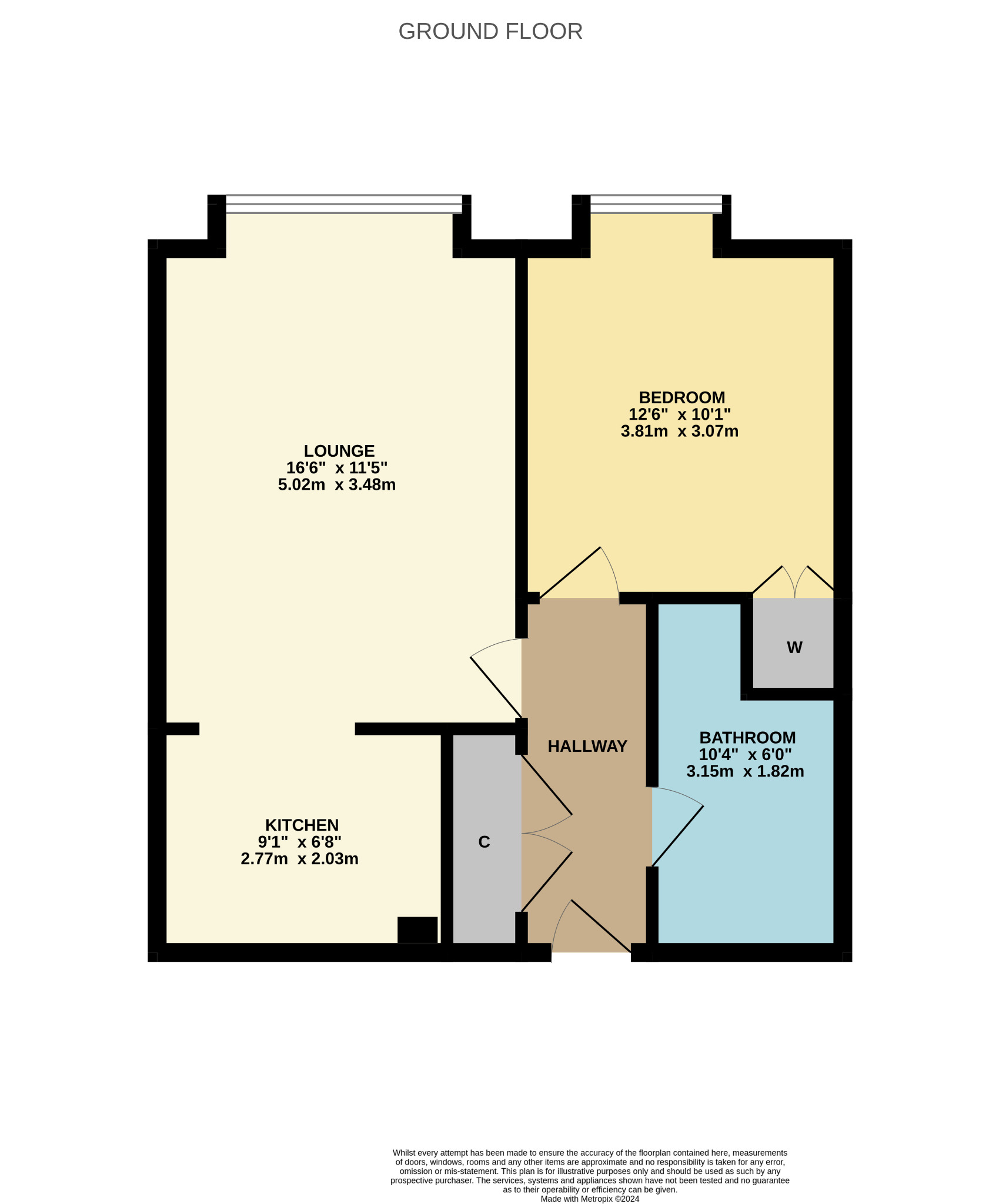 1 bed flat for sale in Hutcheson Street, Glasgow - Property Floorplan