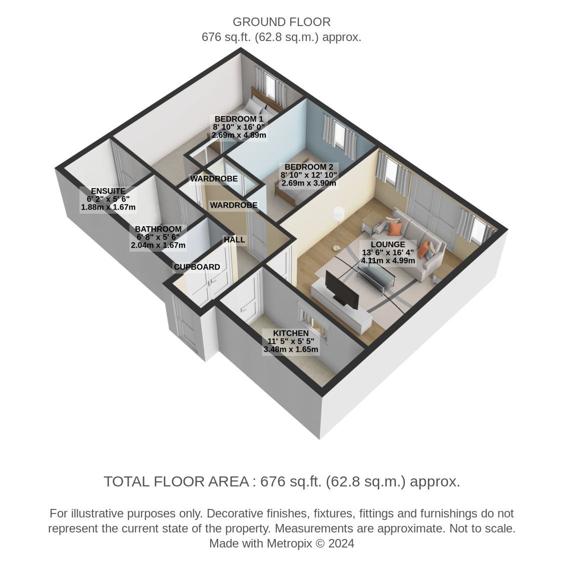 2 bed flat for sale in Wallace Street - Property Floorplan