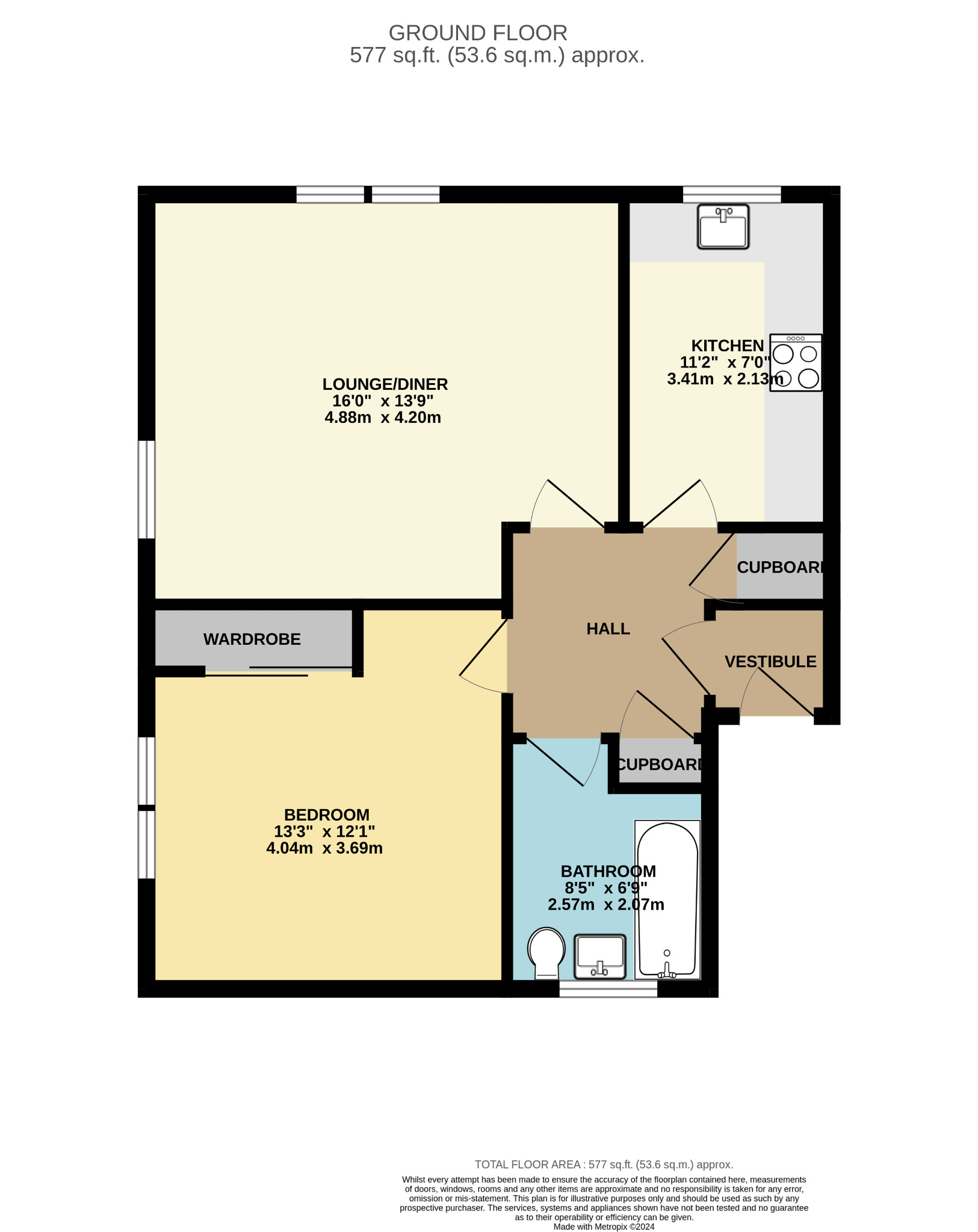 1 bed flat for sale in Dairsie Court - Property Floorplan