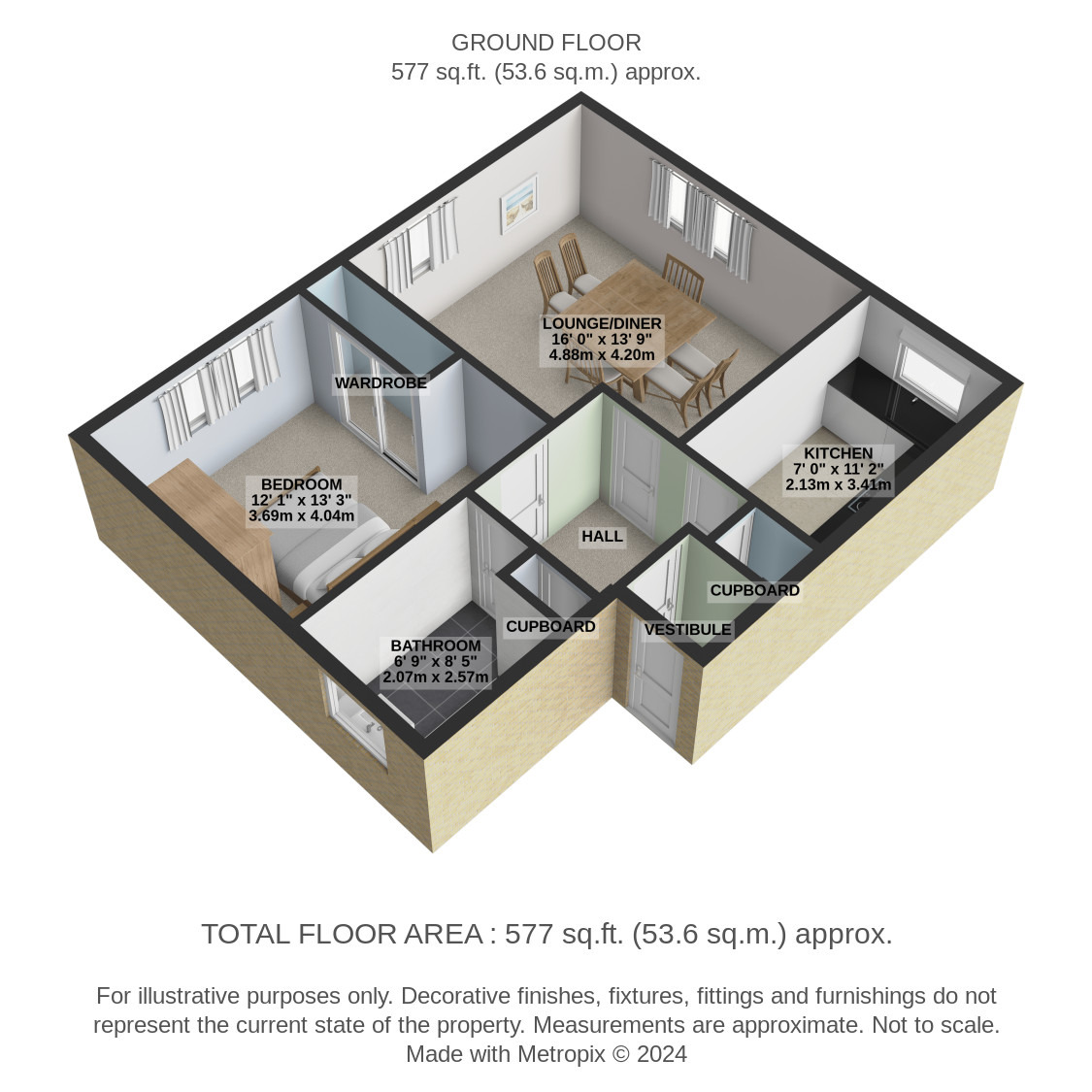 1 bed flat for sale in Dairsie Court - Property Floorplan