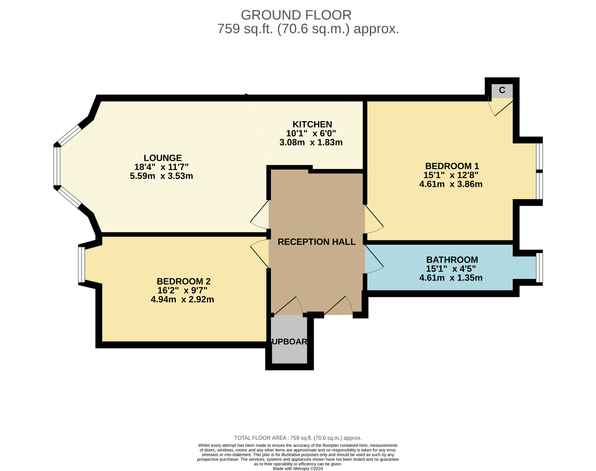 2 bed flat to rent in Tankerland Road - Property Floorplan