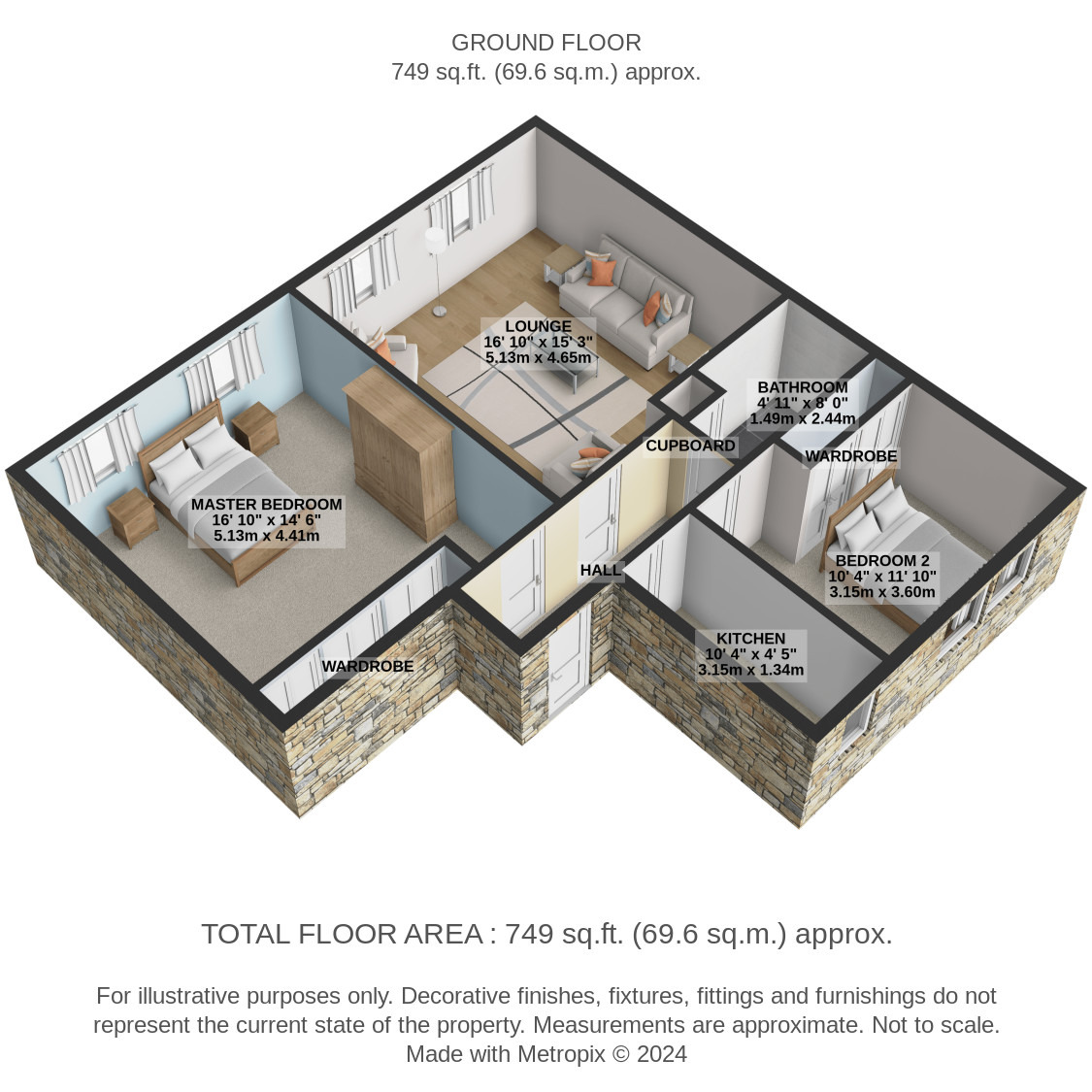 2 bed flat to rent in Bridge Street - Property Floorplan