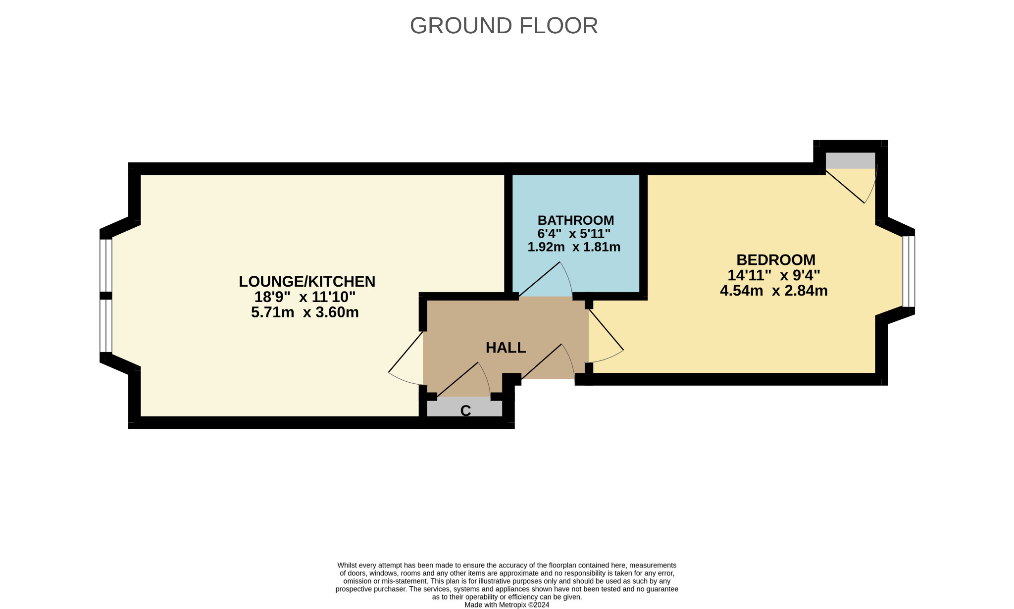 1 bed flat for sale in Niddrie Road, Glasgow - Property Floorplan