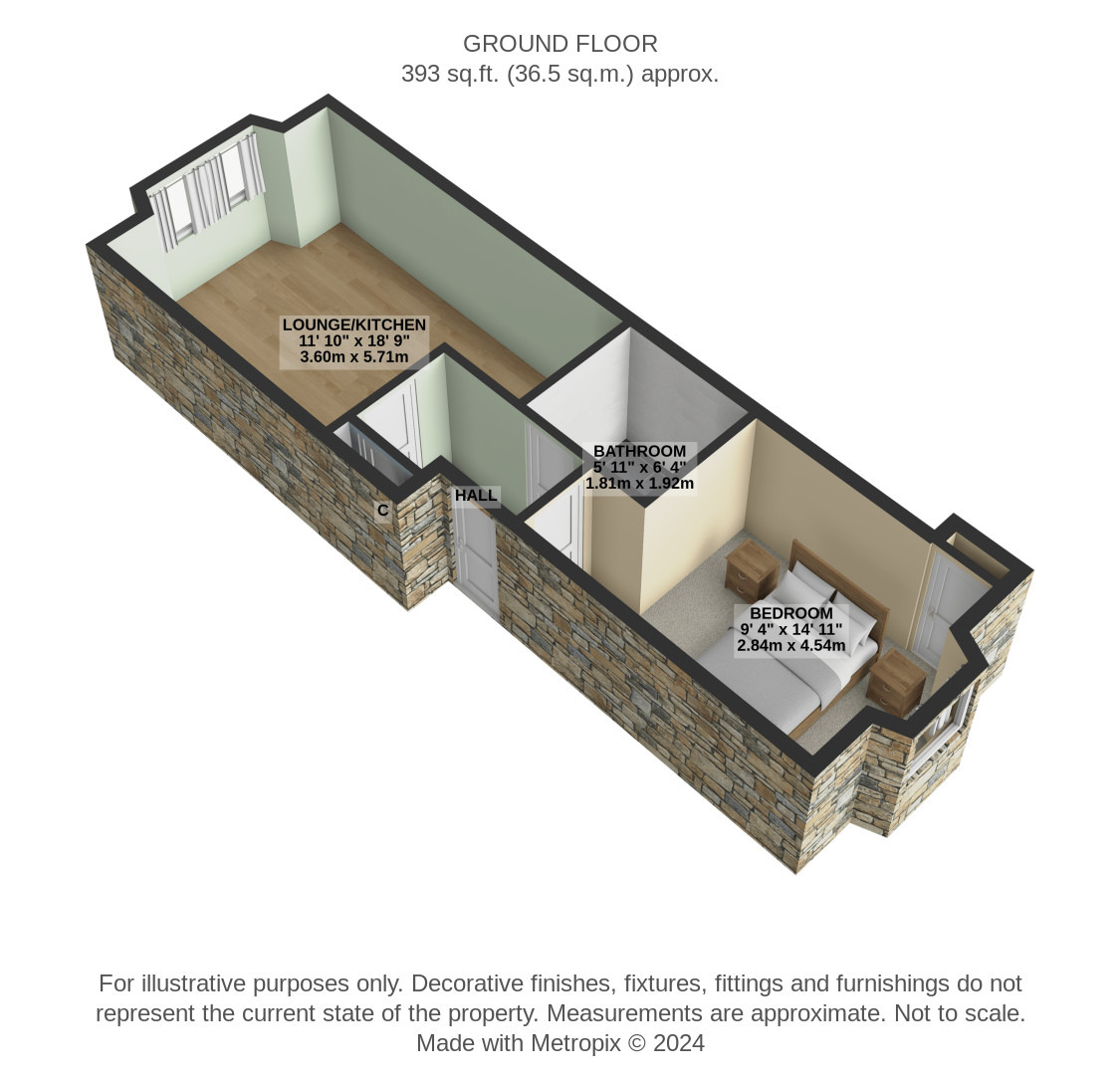 1 bed flat for sale in Niddrie Road, Glasgow - Property Floorplan