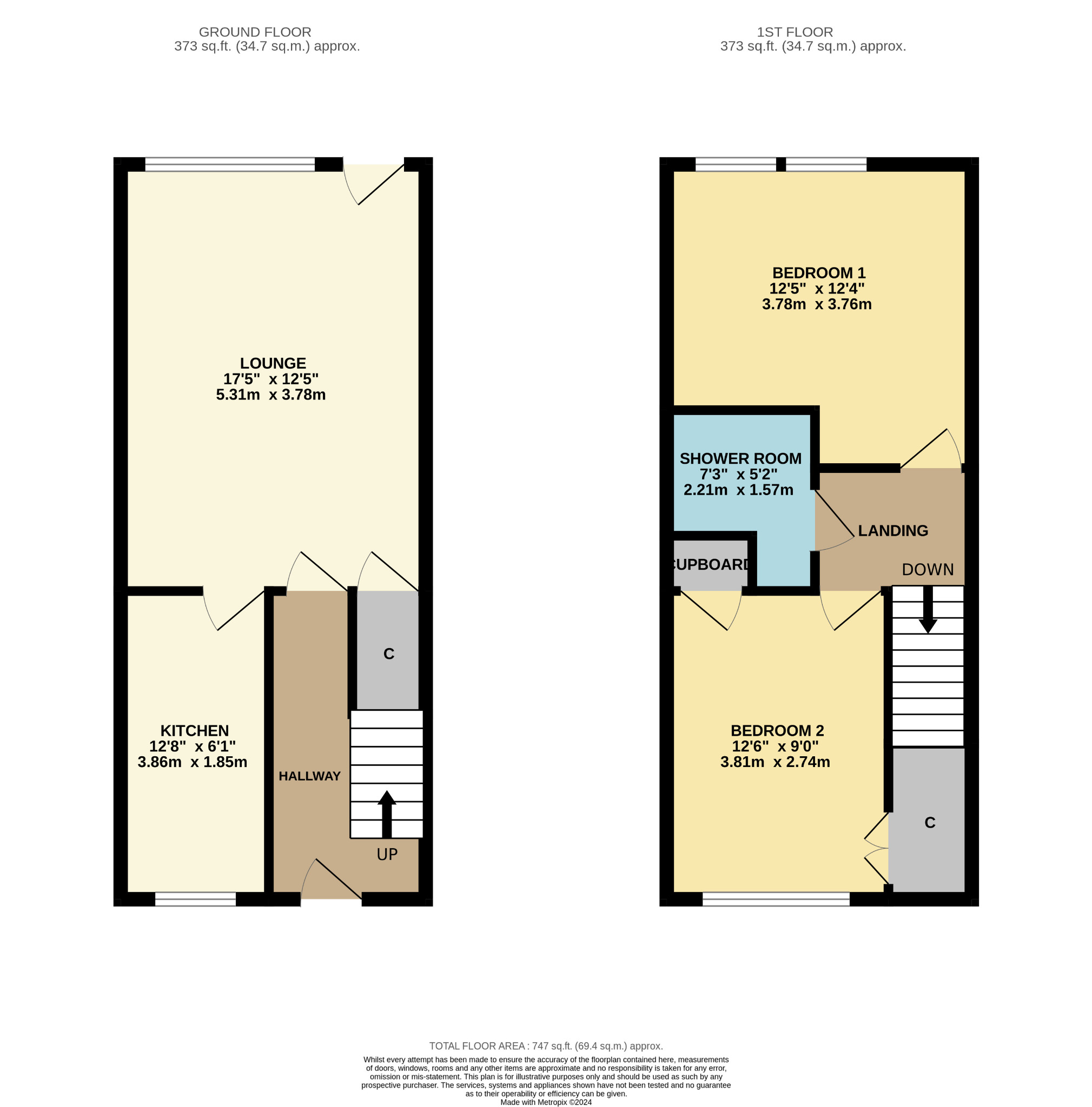 2 bed terraced house for sale in Maxwell Gardens - Property Floorplan