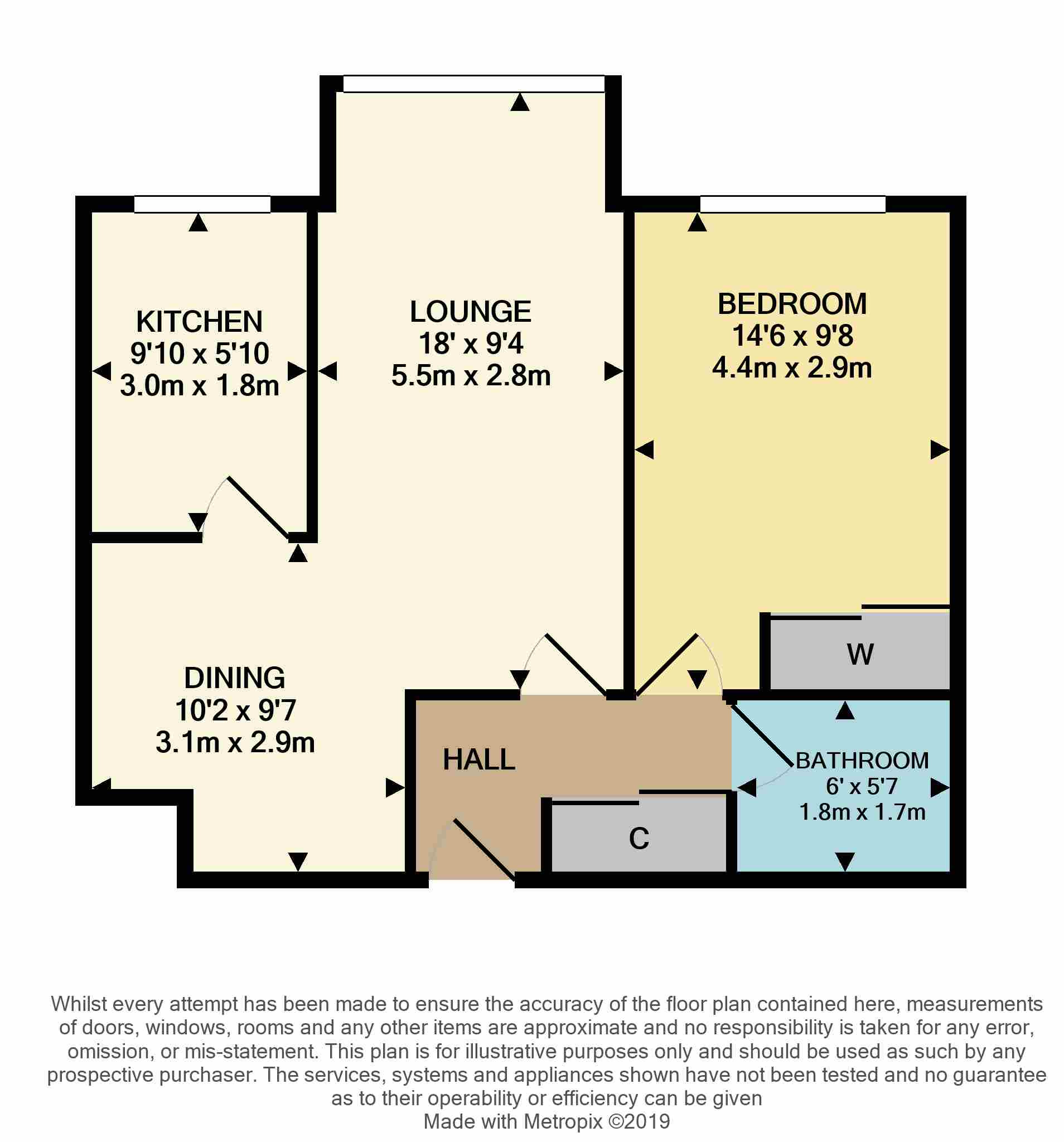 1 bed flat for sale in Bell Street, Glasgow - Property Floorplan