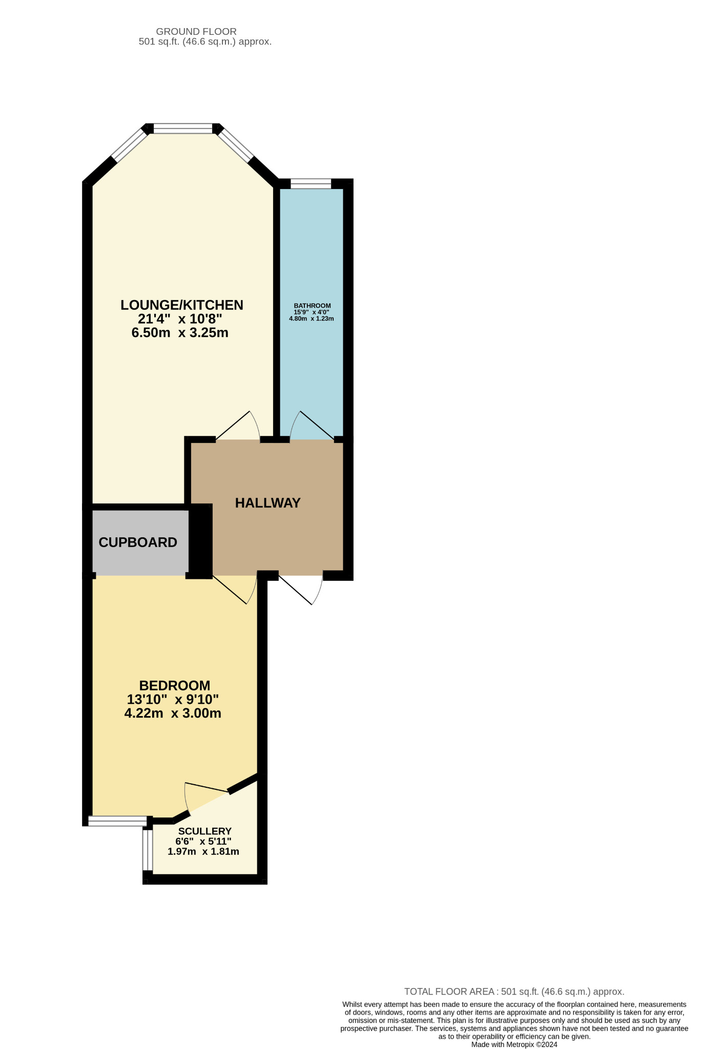 1 bed flat for sale in Allison Street - Property Floorplan