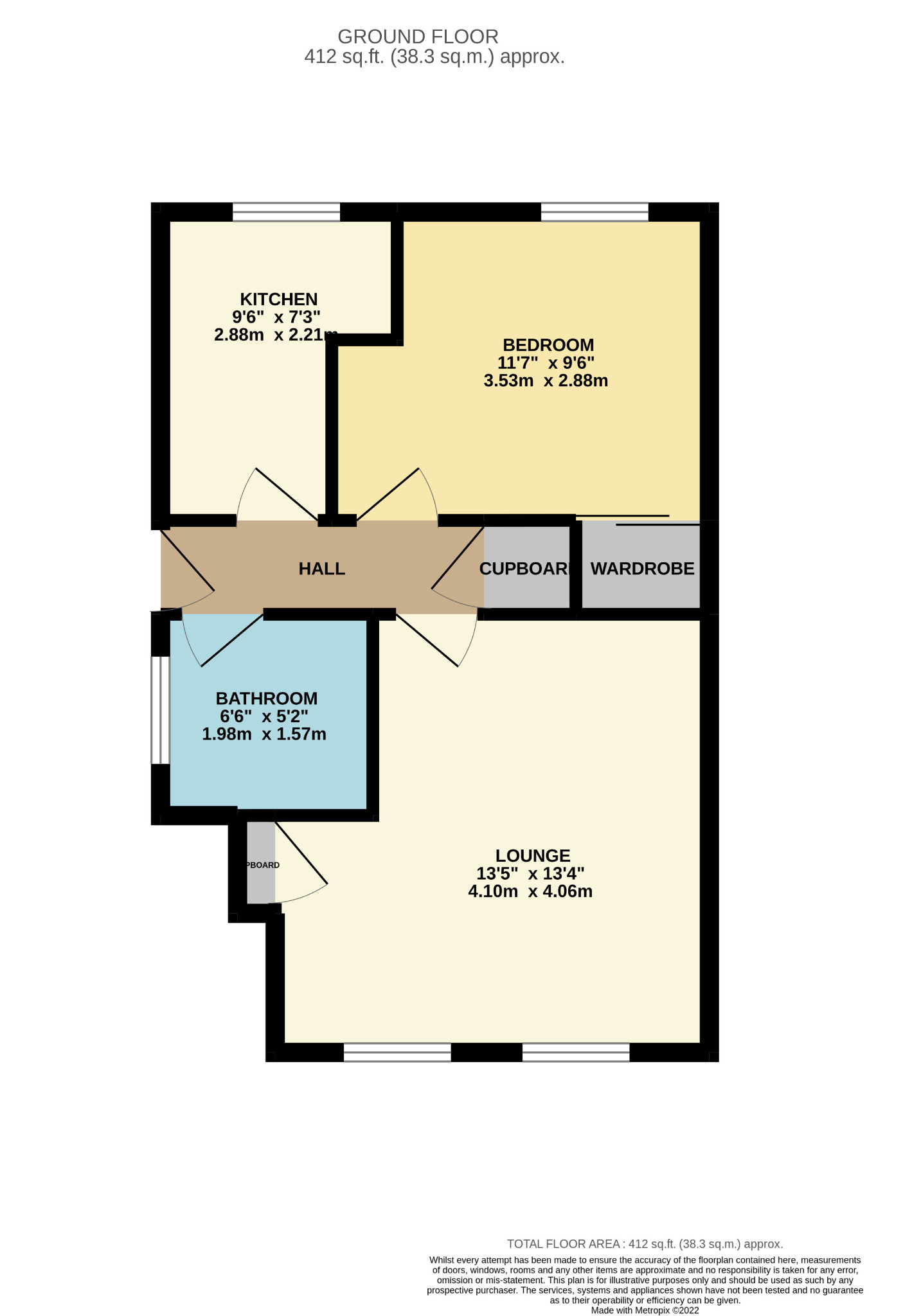 1 bed flat for sale in Linnwood Court - Property Floorplan