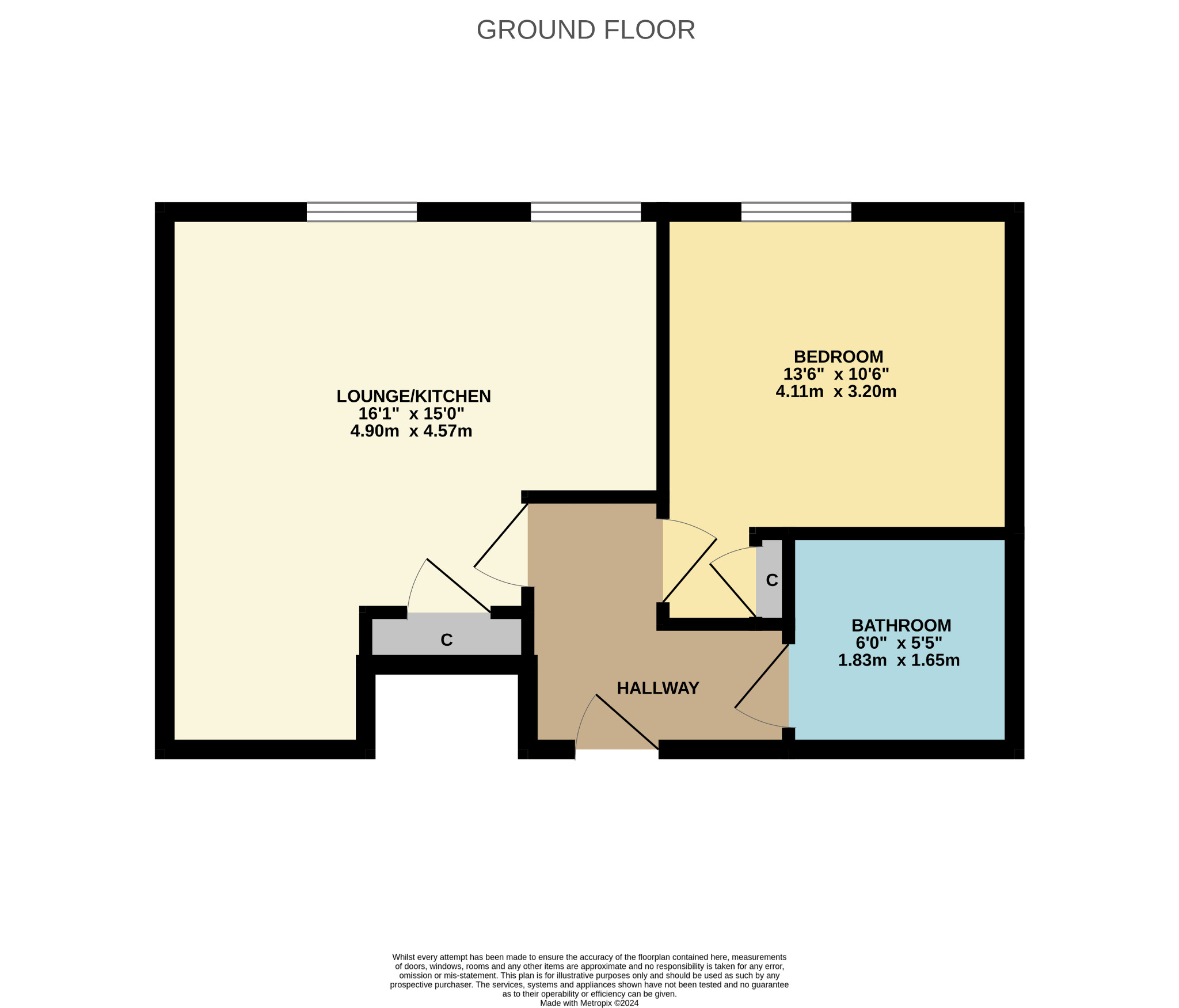 1 bed flat for sale in Annandale Street - Property Floorplan