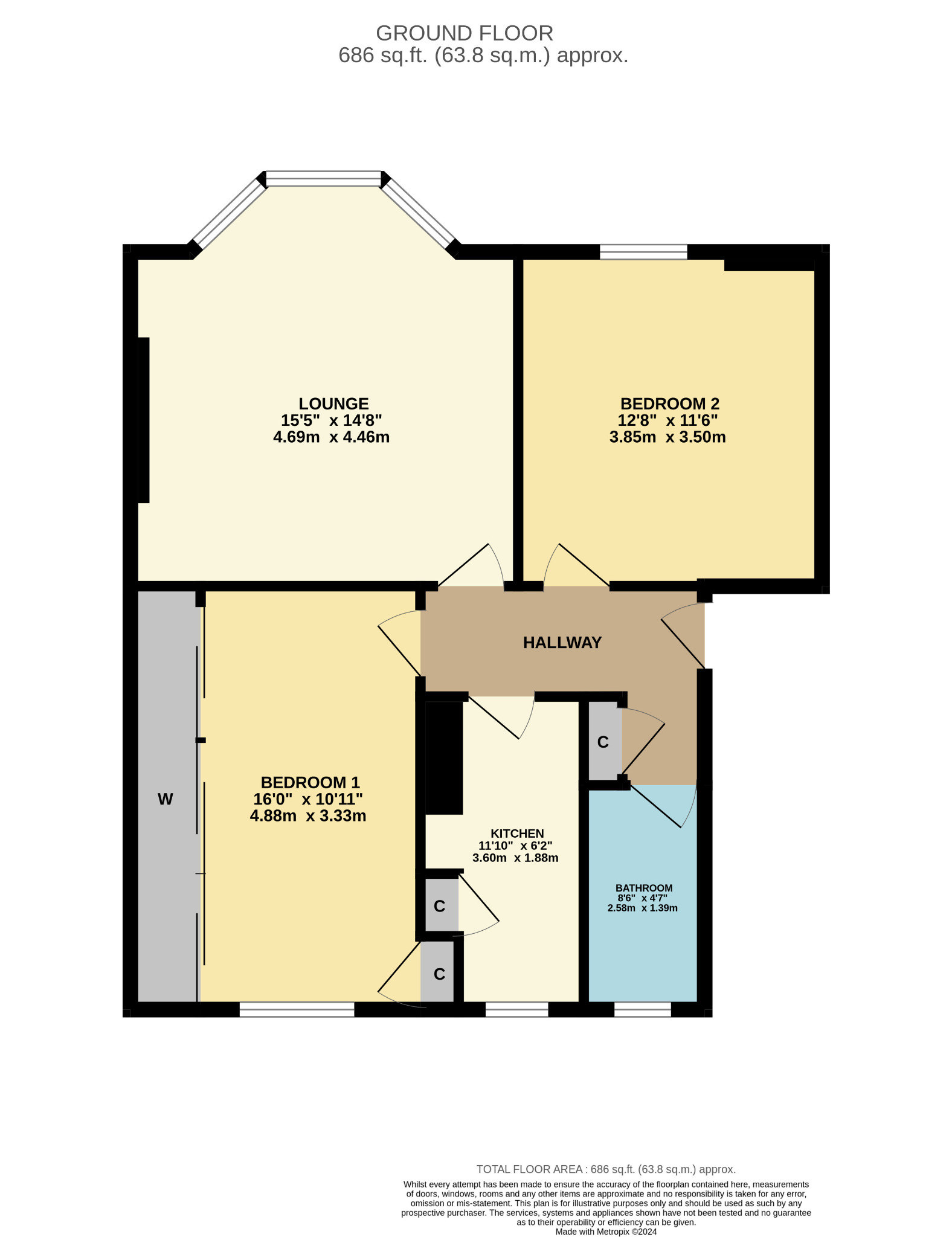 2 bed flat to rent in Cartside Street - Property Floorplan