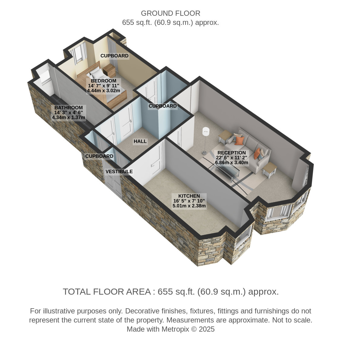 1 bed flat to rent in Minard Road, Glasgow - Property Floorplan