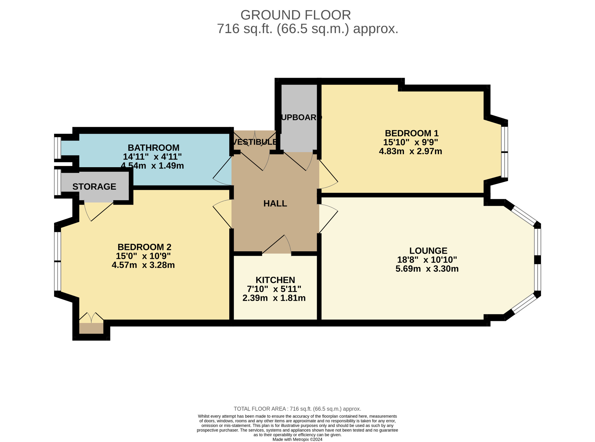 2 bed flat for sale in Mount Stuart Street - Property Floorplan