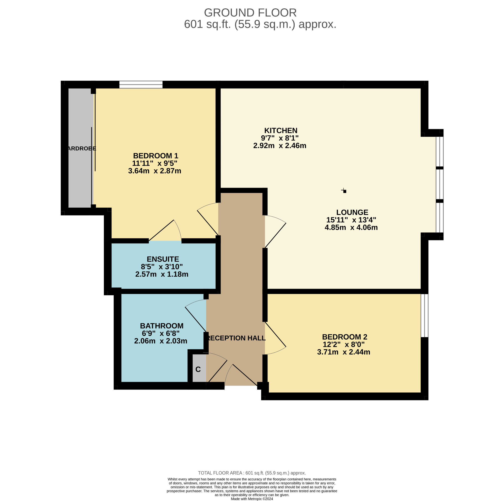 2 bed flat for sale in Northwood Close, Glasgow - Property Floorplan