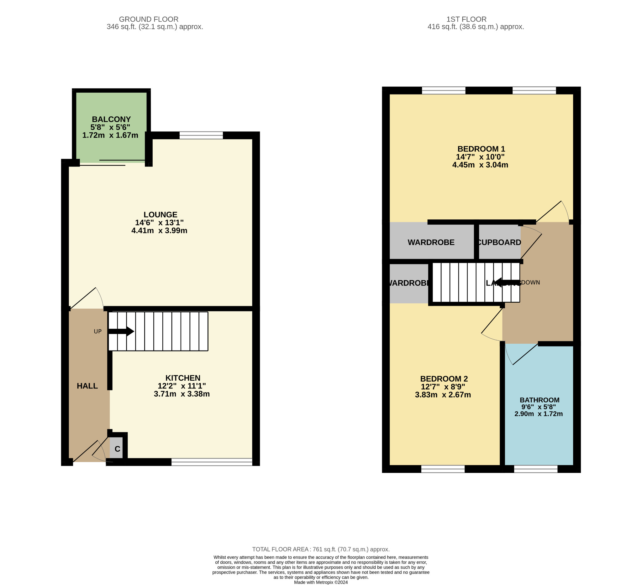 2 bed flat for sale in Wyndford Drive, Glasgow - Property Floorplan