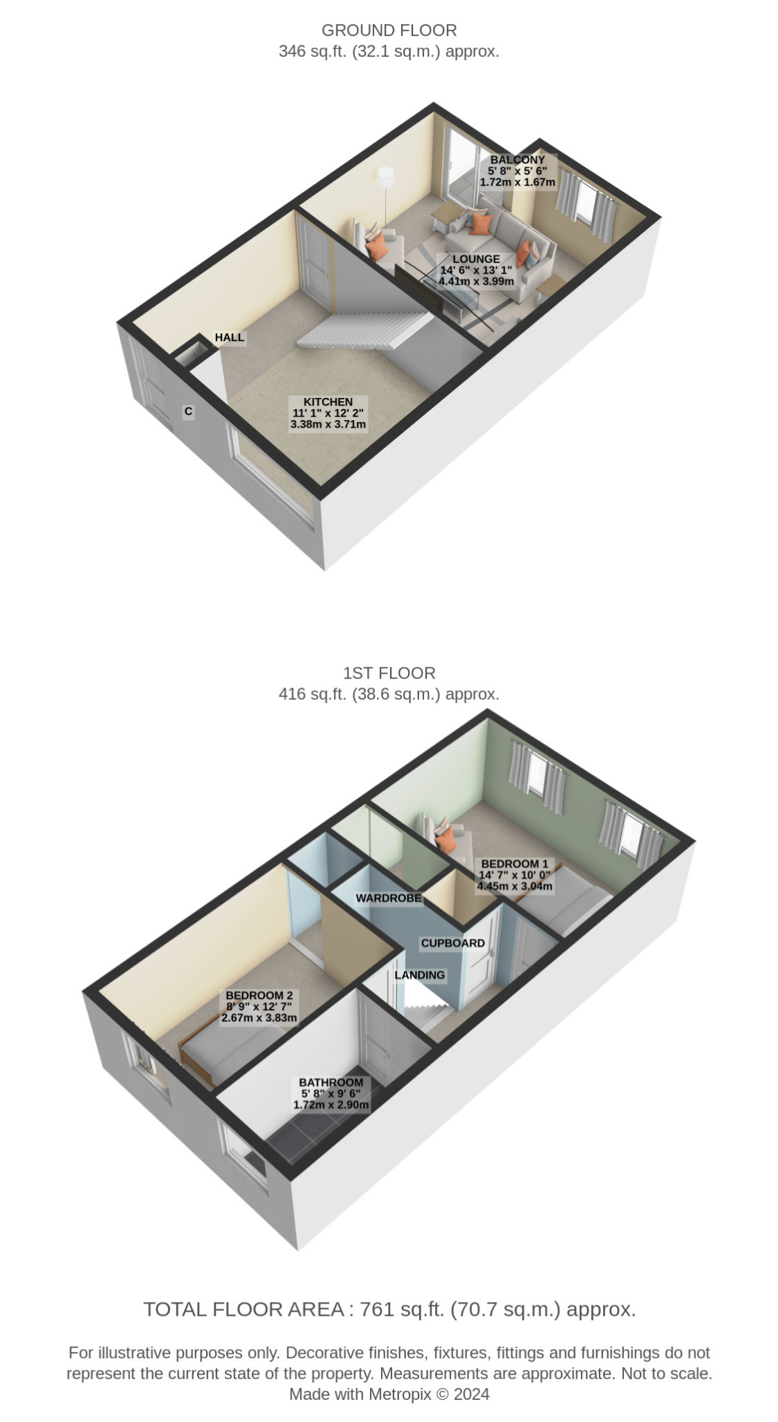 2 bed flat for sale in Wyndford Drive, Glasgow - Property Floorplan