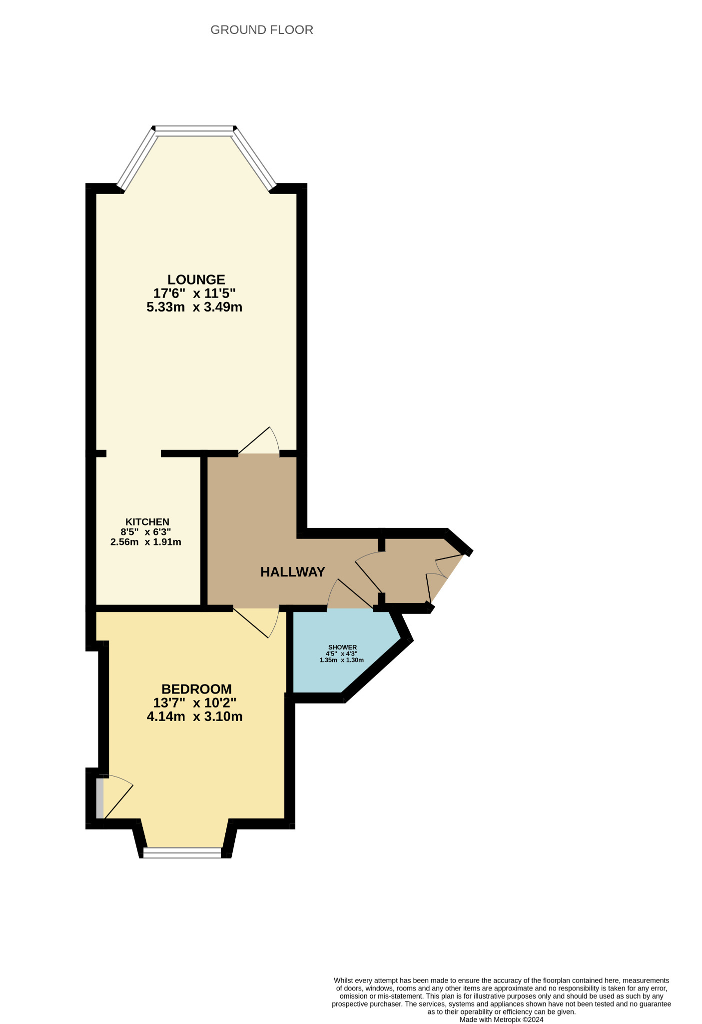 1 bed flat to rent in Clarkston Road, Glasgow - Property Floorplan