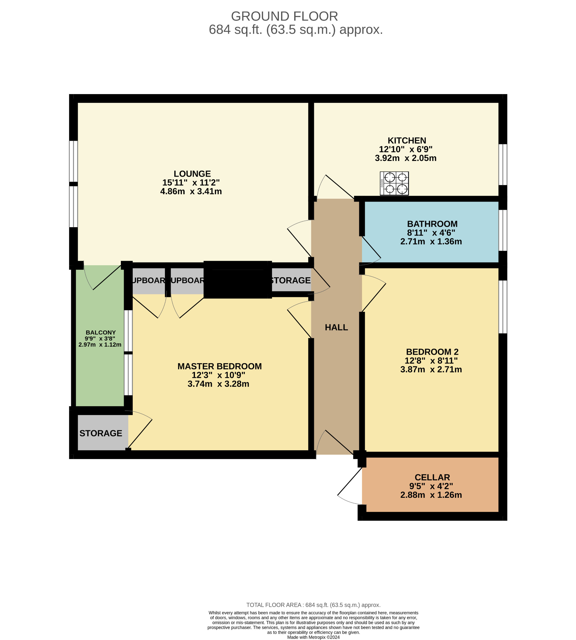 2 bed flat for sale in Pollokshaws Road, Glasgow - Property Floorplan