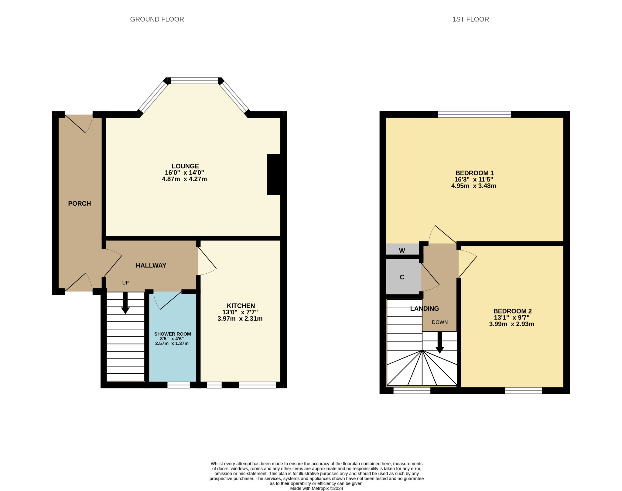 2 bed terraced house for sale in Brock Road, Glasgow - Property Floorplan