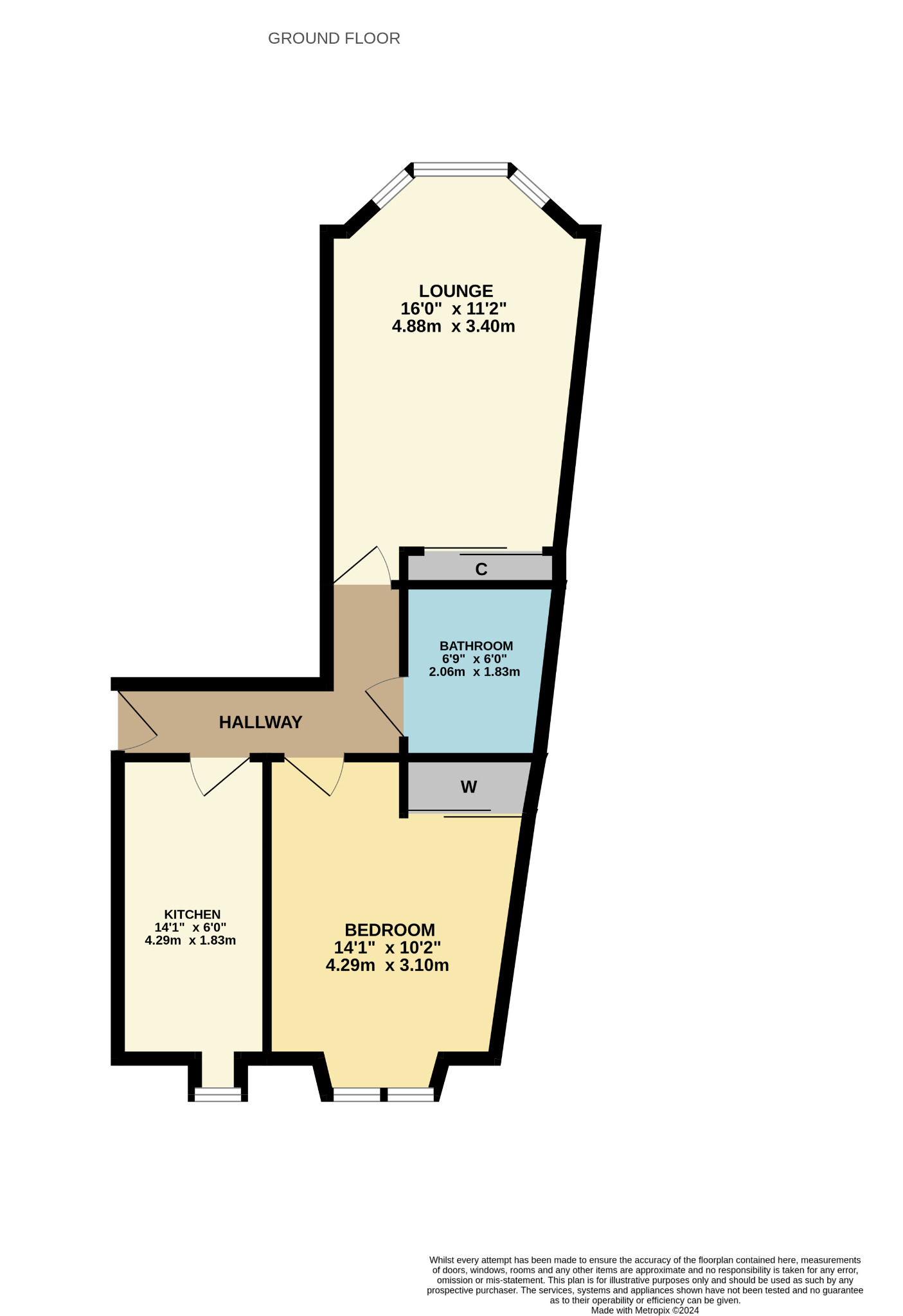 1 bed flat for sale in Holmlea Road, Glasgow - Property Floorplan