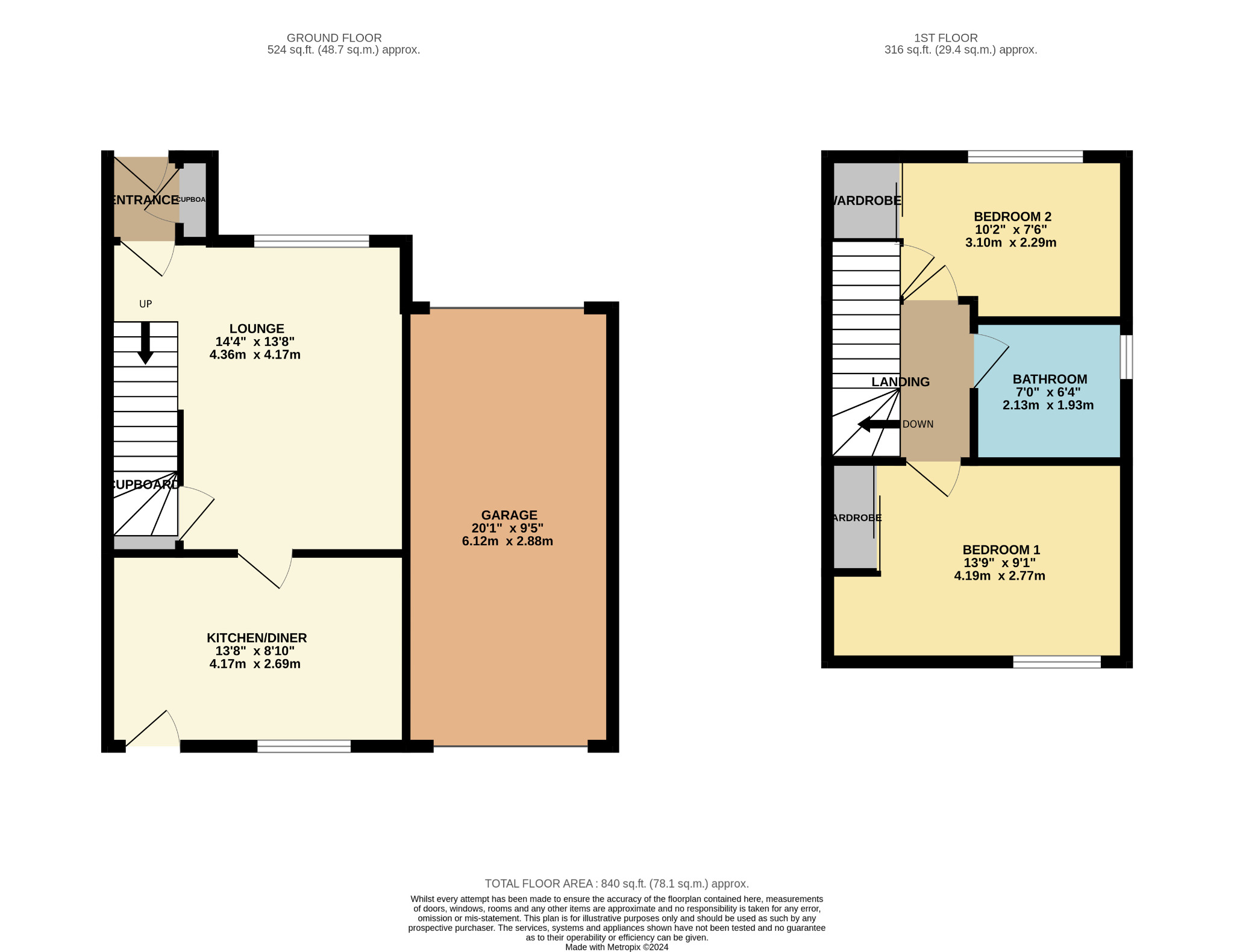 2 bed semi-detached house for sale in Ravenscraig Drive, Glasgow - Property Floorplan