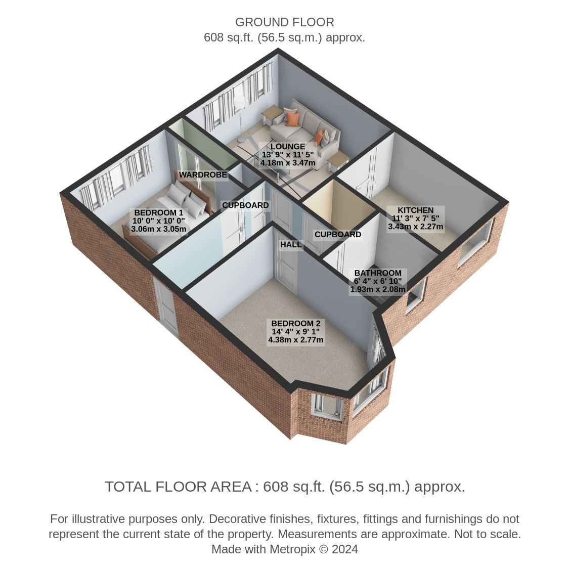 2 bed flat for sale in Landressy Place, Glasgow - Property Floorplan