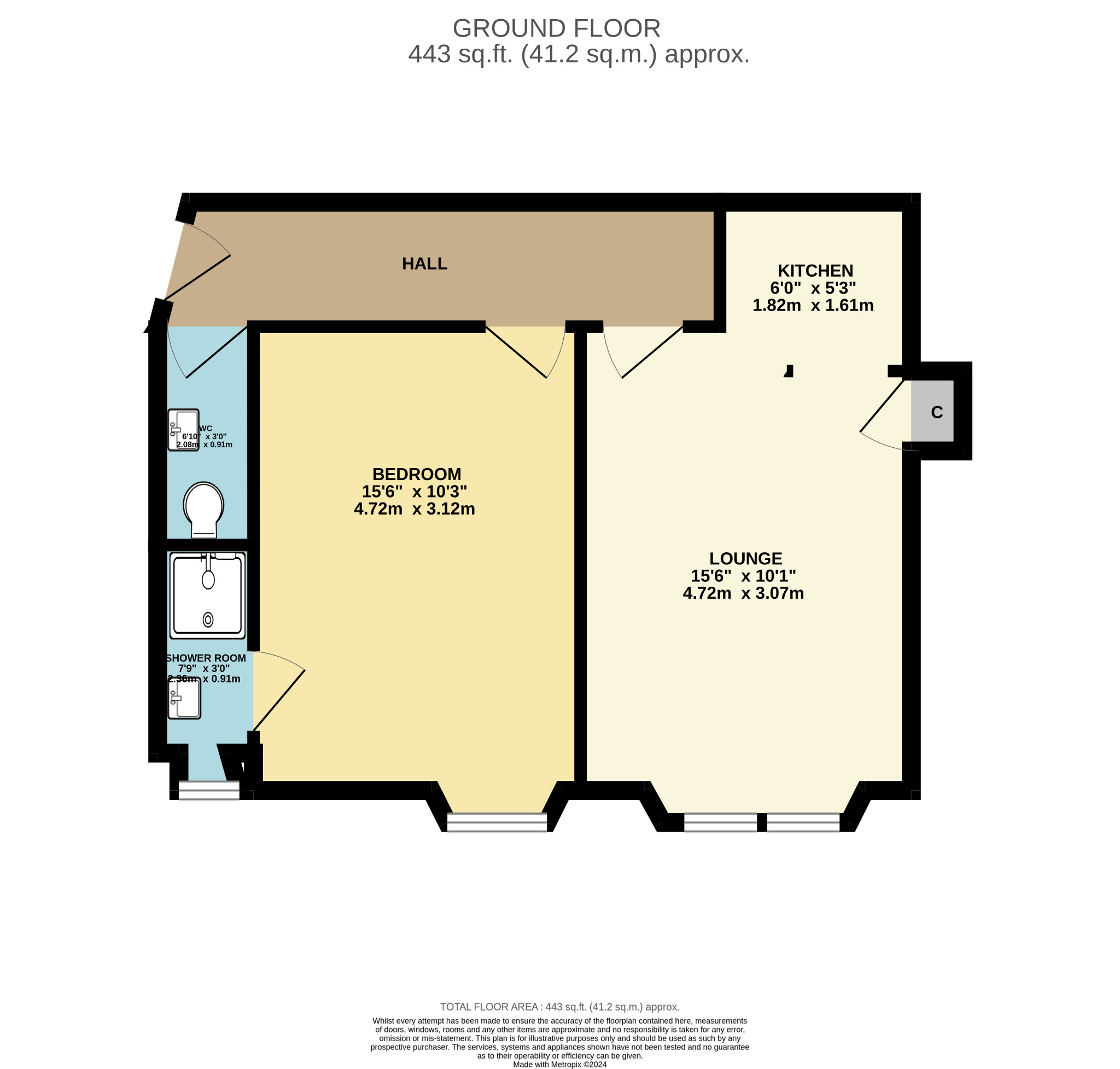 1 bed flat for sale in Langside Avenue, Glasgow - Property Floorplan