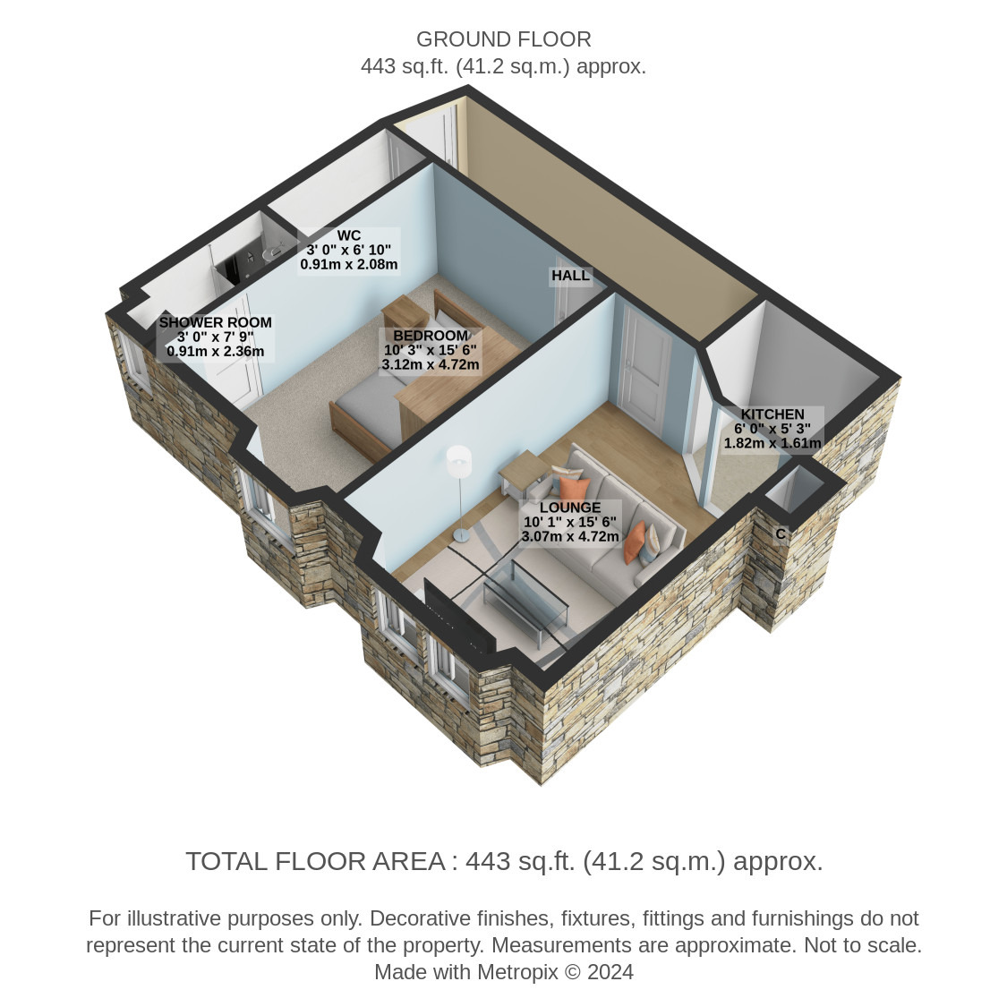 1 bed flat for sale in Langside Avenue, Glasgow - Property Floorplan