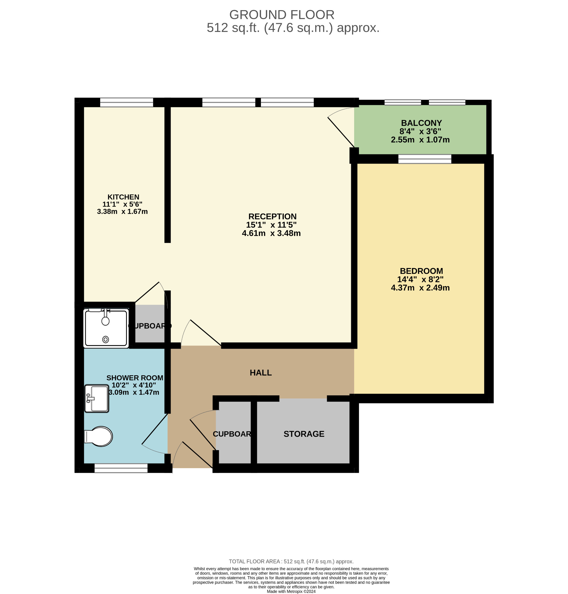 1 bed flat for sale in Dundasvale Court, City of Glasgow - Property Floorplan