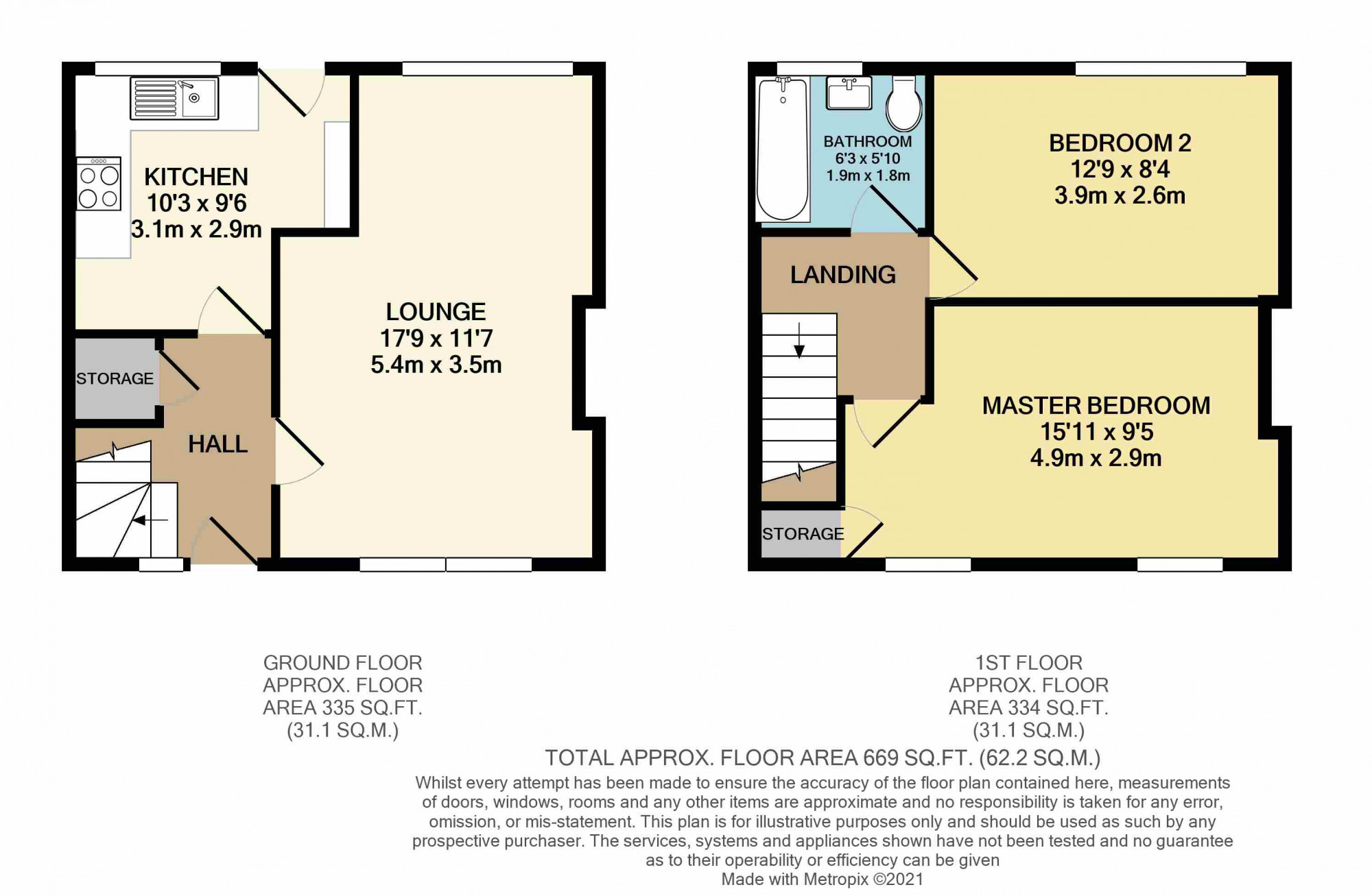 2 bed semi-detached house to rent in Lochaline Avenue, Paisley - Property Floorplan