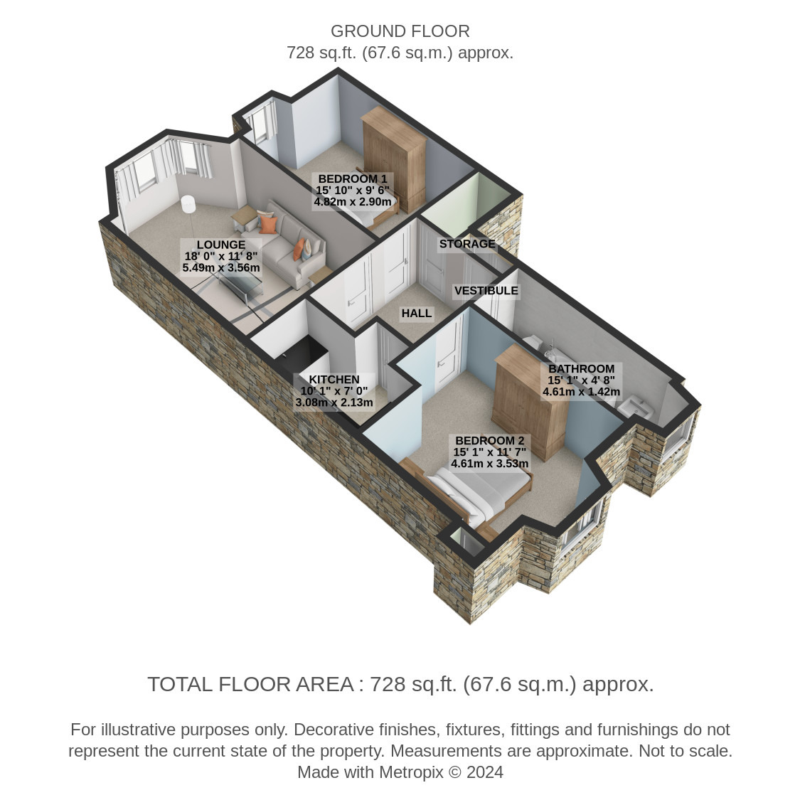 2 bed flat for sale in Waverley Gardens, Glasgow - Property Floorplan