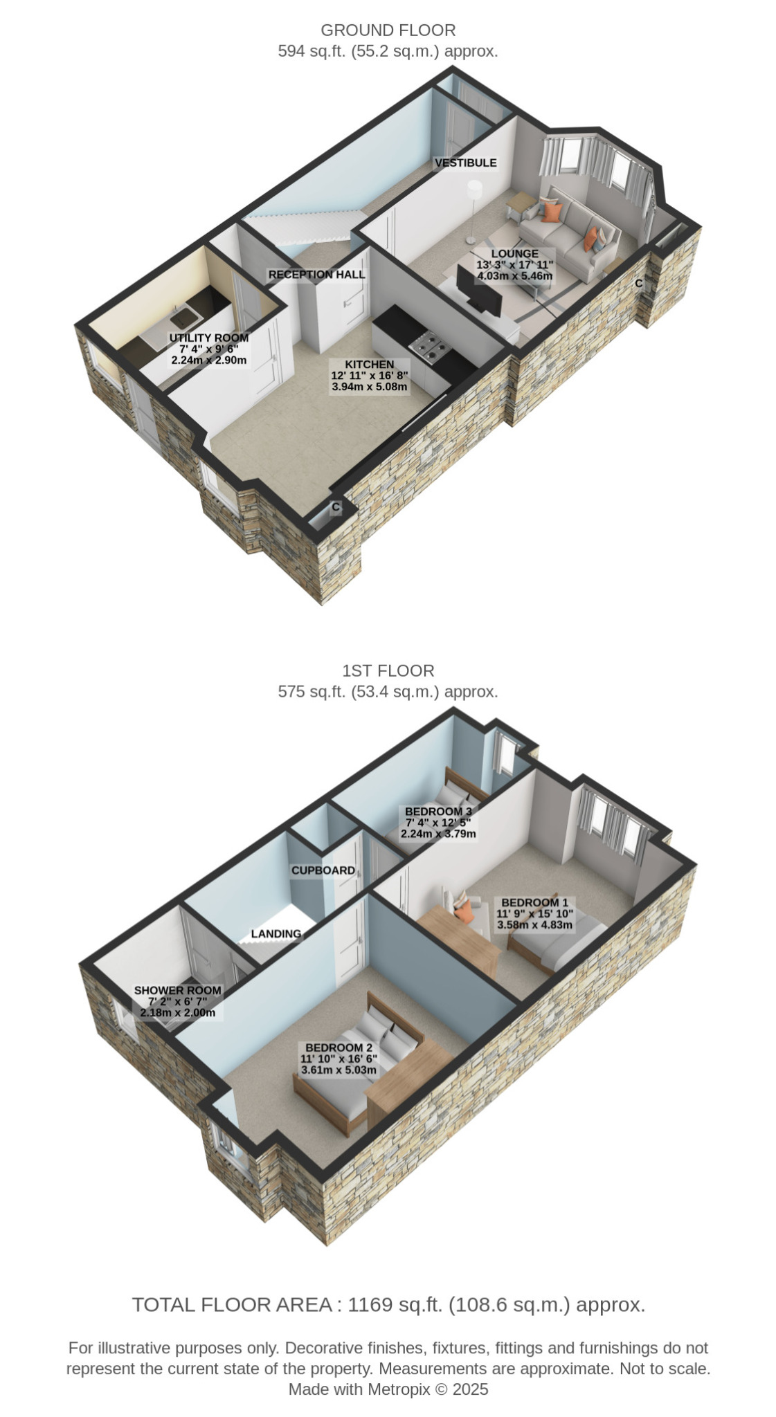 3 bed terraced house for sale in Ravenswood Drive, Glasgow - Property Floorplan