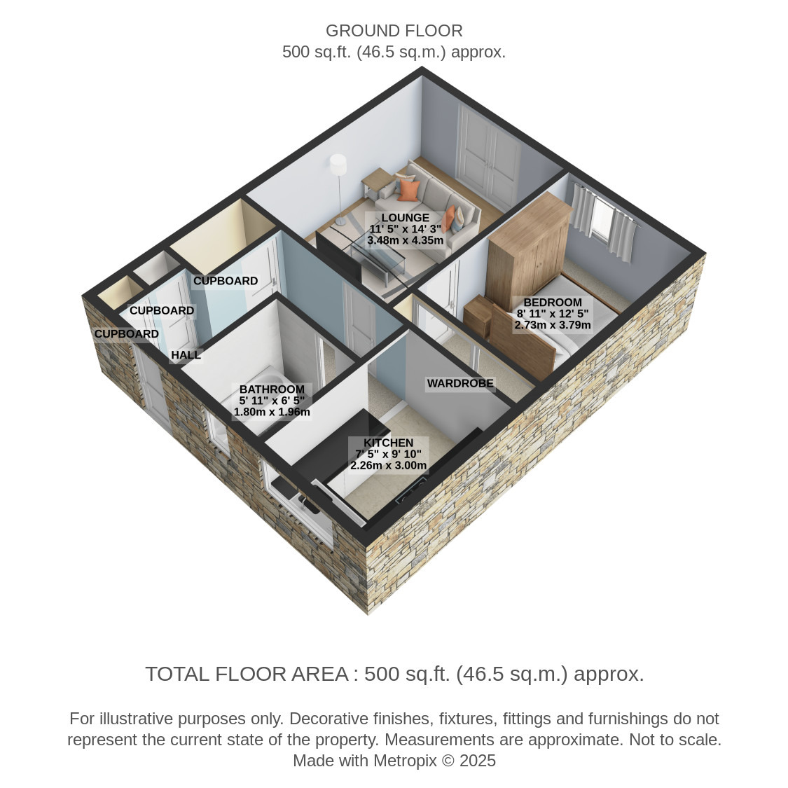 1 bed flat for sale in Melvaig Place, Glasgow - Property Floorplan