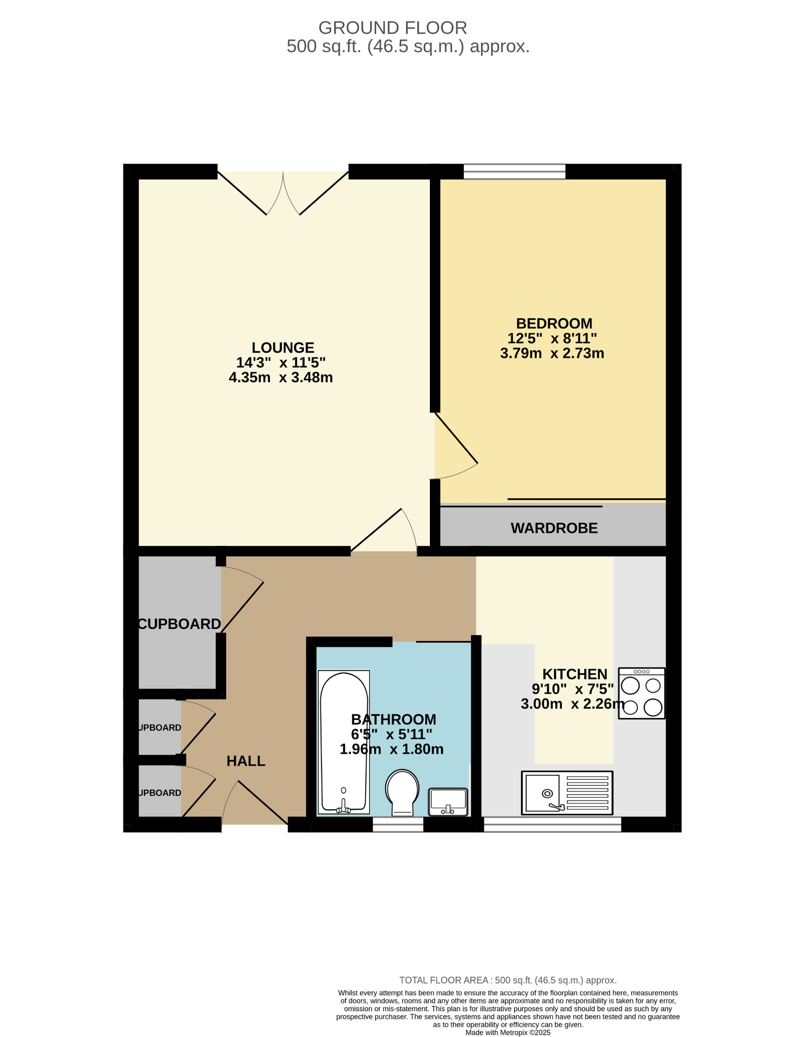 1 bed flat for sale in Melvaig Place, Glasgow - Property Floorplan